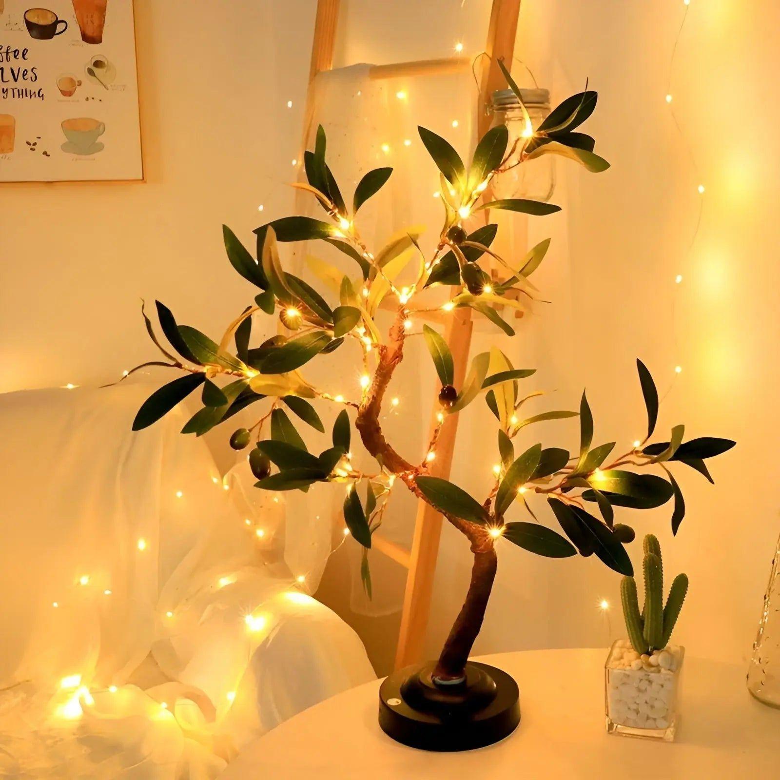 SparkleTree Lampe - LED Wohnkultur Baum Tischlampe - Grün / Warmes Weiß - Tischlampe