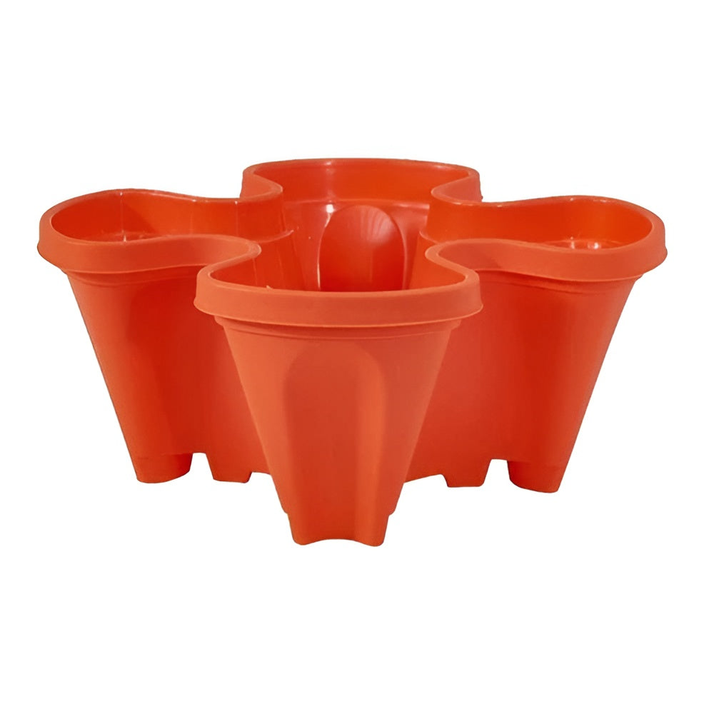 Stapelbares Blumentopf-Set – Vertikales Gartendesign | Maximale Pflanzfläche - 1 Stück / Rot - Hängende Blumentöpfe!