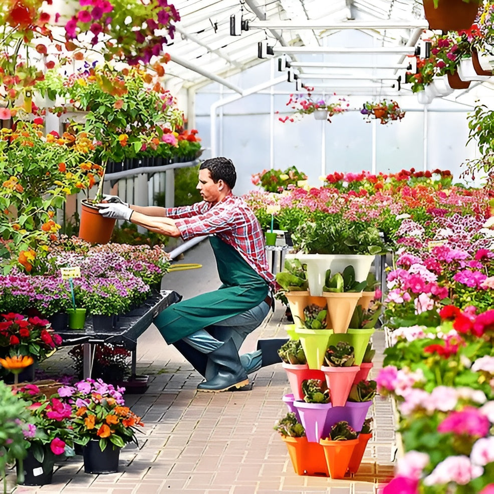 Stapelbares Blumentopf-Set – Vertikales Gartendesign | Maximale Pflanzfläche - Hängende Blumentöpfe!