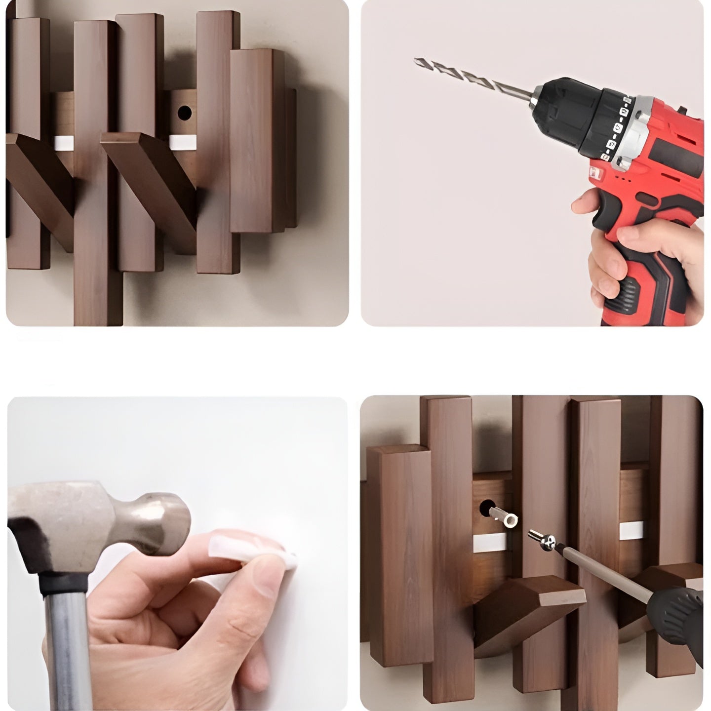 Stilvoller Holz-Kleiderschrank – Flexible Magnet-Haken für mehr Ordnung | Ideal für Schlafzimmer - Wandhaken