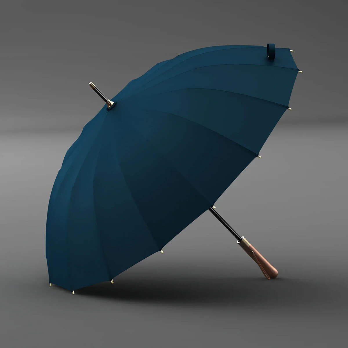 Stockschirm mit Holzgriff – 112 cm langer Regenschirm - Regenschirme