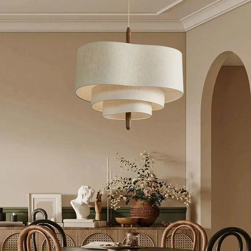 Stoff-Pendelleuchte im Japandi-Stil – Wohnzimmer & Esstisch - Pendelleuchten & Designerlampen
