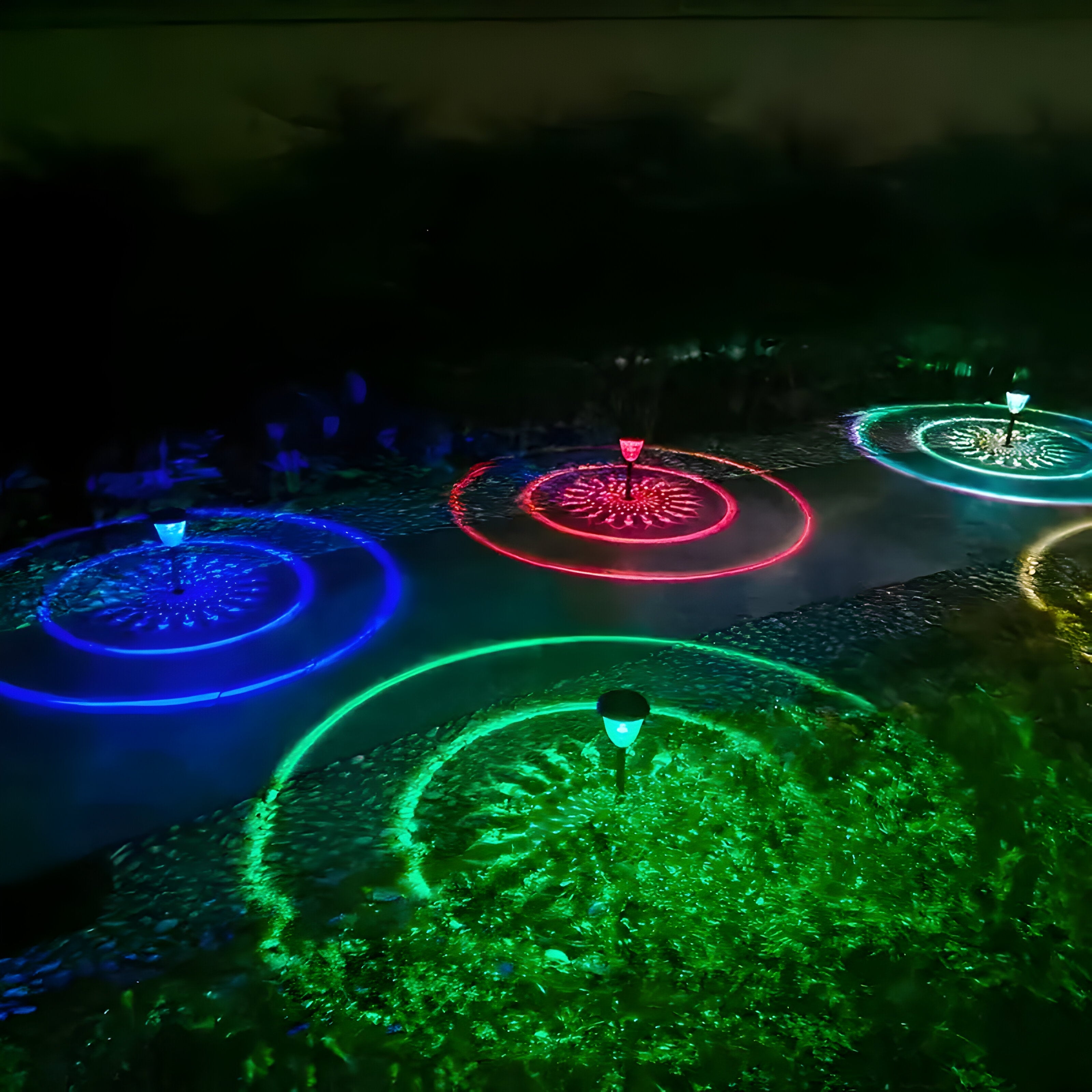 SunSphere Light - Hochwertige 4er Solar-Gartenlichter - Mehrfarbig (4pcs) - Gartenleuchte