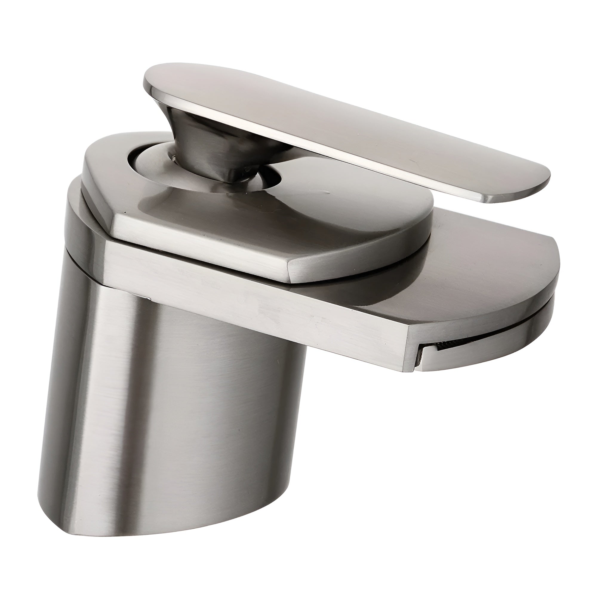 Tad-Wasserfall-Waschtischarmatur – Massives Messing | Luxuriöse Armatur für moderne Badezimmer - Gebürstetes Nickel