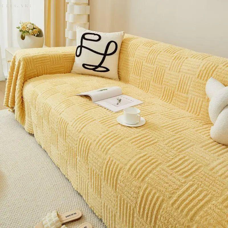 Tara - Nordische Sofa-Auffrischungsdecke: Geben Sie Ihrem Sofa neuen Schwung - 180*130cm / Gelb - Decke