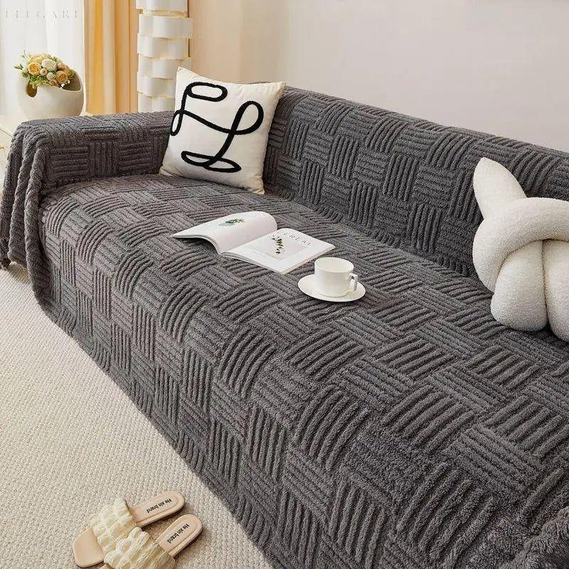 Tara - Nordische Sofa-Auffrischungsdecke: Geben Sie Ihrem Sofa neuen Schwung - 180*130cm / Grau - Decke