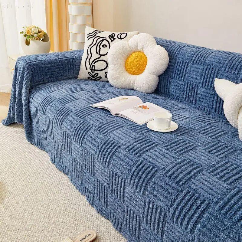 Tara - Nordische Sofa-Auffrischungsdecke: Geben Sie Ihrem Sofa neuen Schwung - 180*130cm / Blau - Decke
