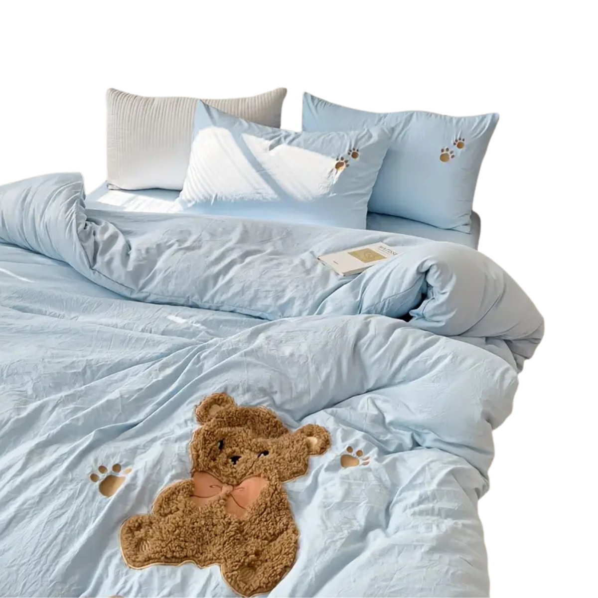 Teddybär Bettwäsche-Set – Ultraweich und Kuschelig | Mit Bettbezug Bettlaken und 2 Kissenbezügen - Bettwäsche-Set