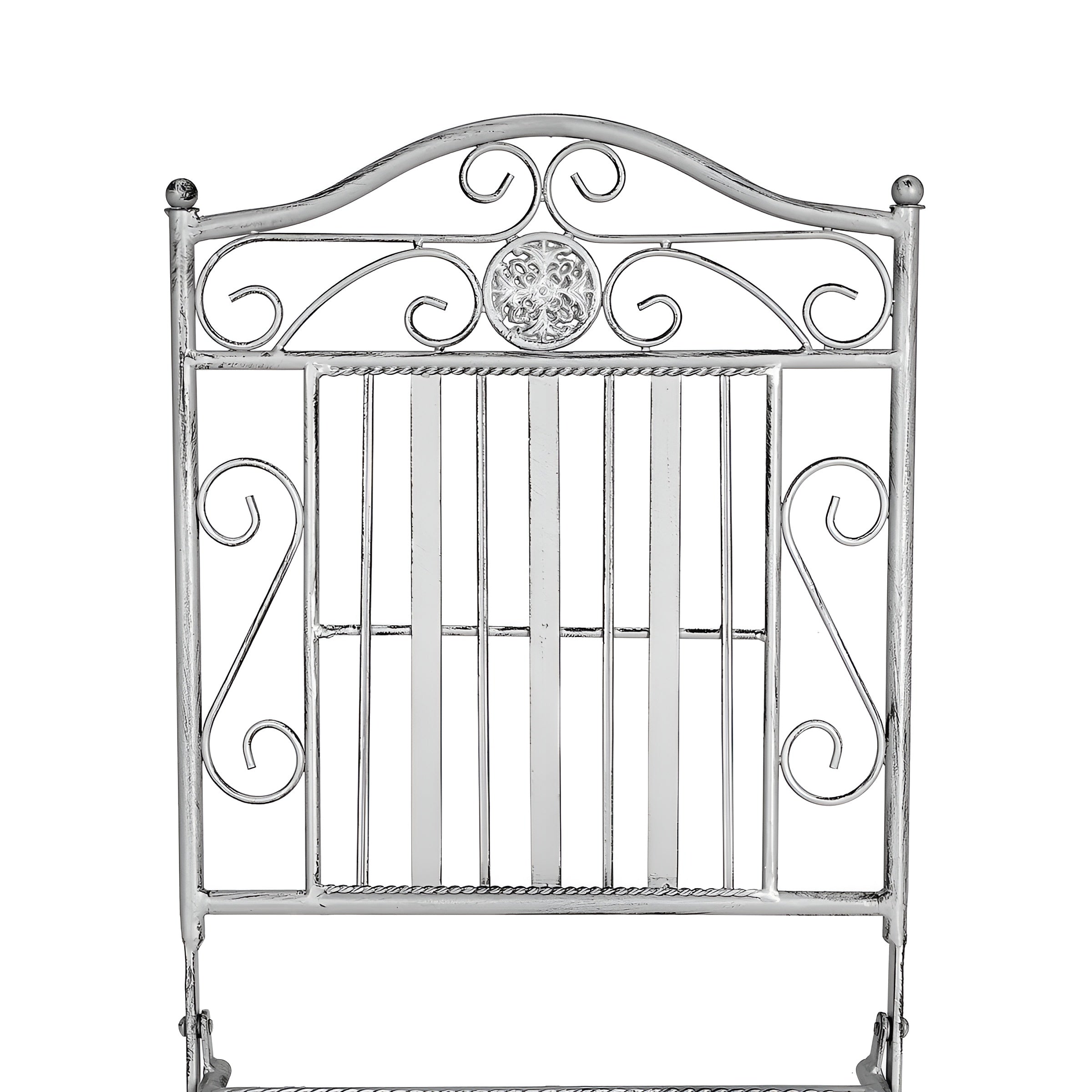 Terrace Hill 3-teiliges Gartenmöbel-Set – Klappbares Bistro-Set aus Eisen in Vintage-Grau - Grau - Gartenmöbel-Set