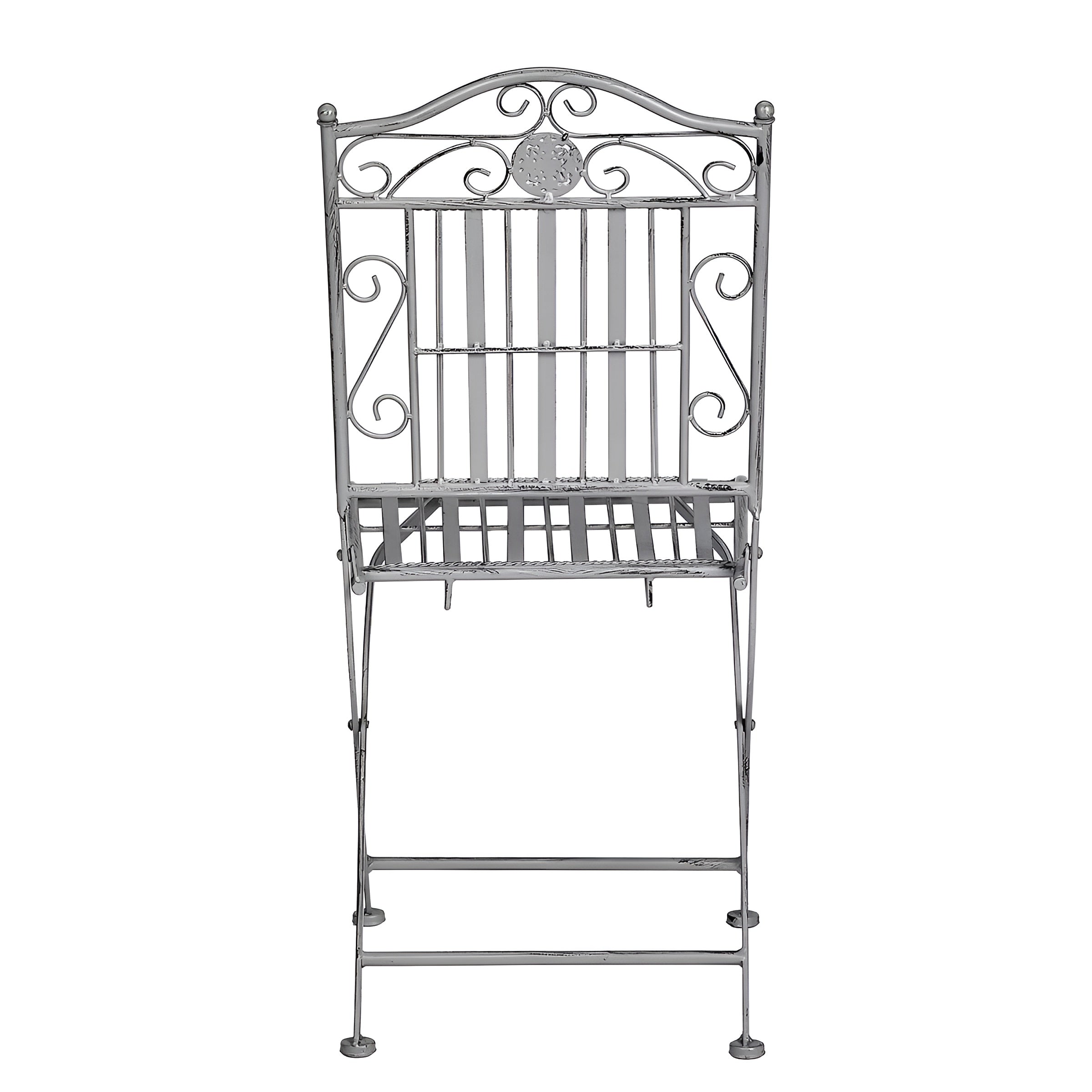 Terrace Hill 3-teiliges Gartenmöbel-Set – Klappbares Bistro-Set aus Eisen in Vintage-Grau - Grau - Gartenmöbel-Set