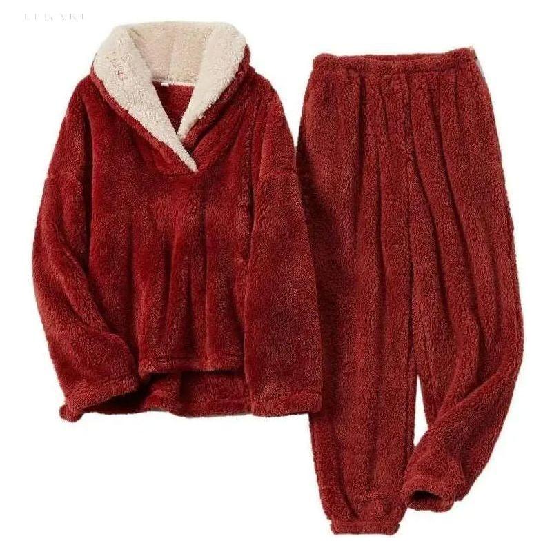 Tori - Sherpa-Fleece Pyjama: warm und kuschelig - Damen-Set