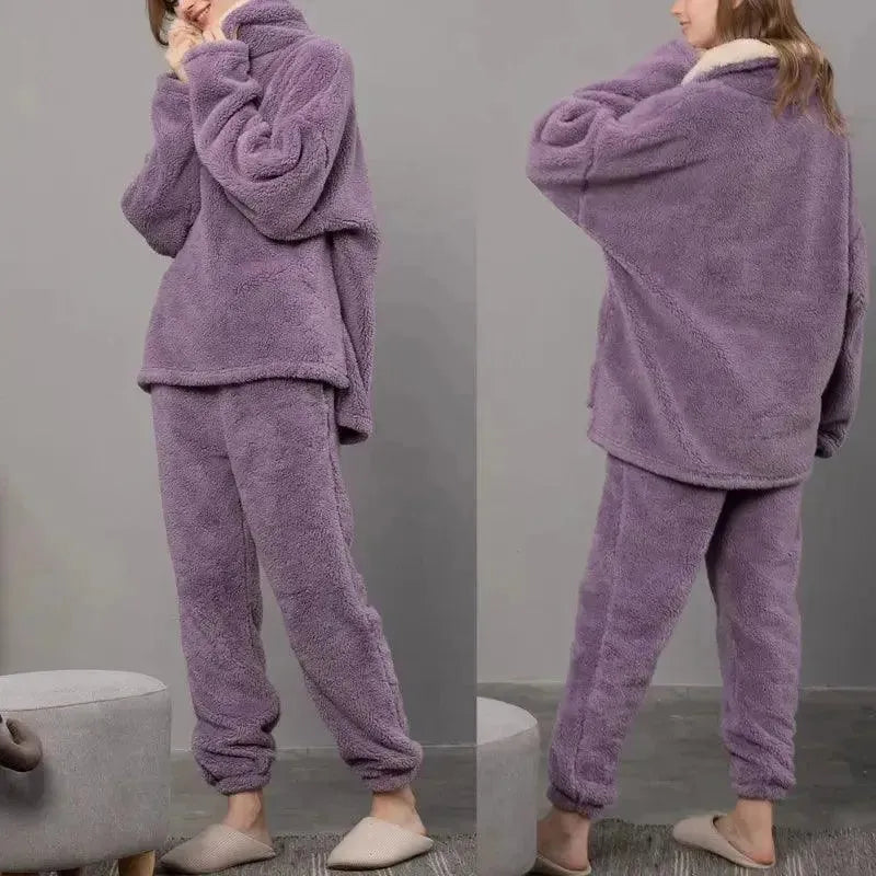 Tori - Sherpa-Fleece Pyjama: warm und kuschelig - Damen-Set
