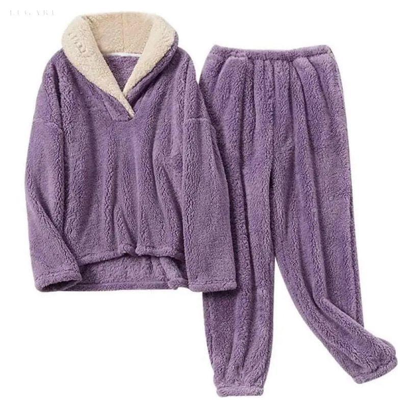 Tori - Sherpa-Fleece Pyjama: warm und kuschelig - Damen-Set