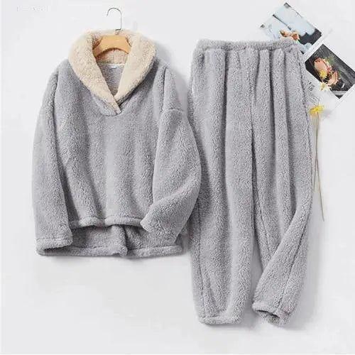 Tori - Sherpa-Fleece Pyjama: warm und kuschelig - Damen-Set