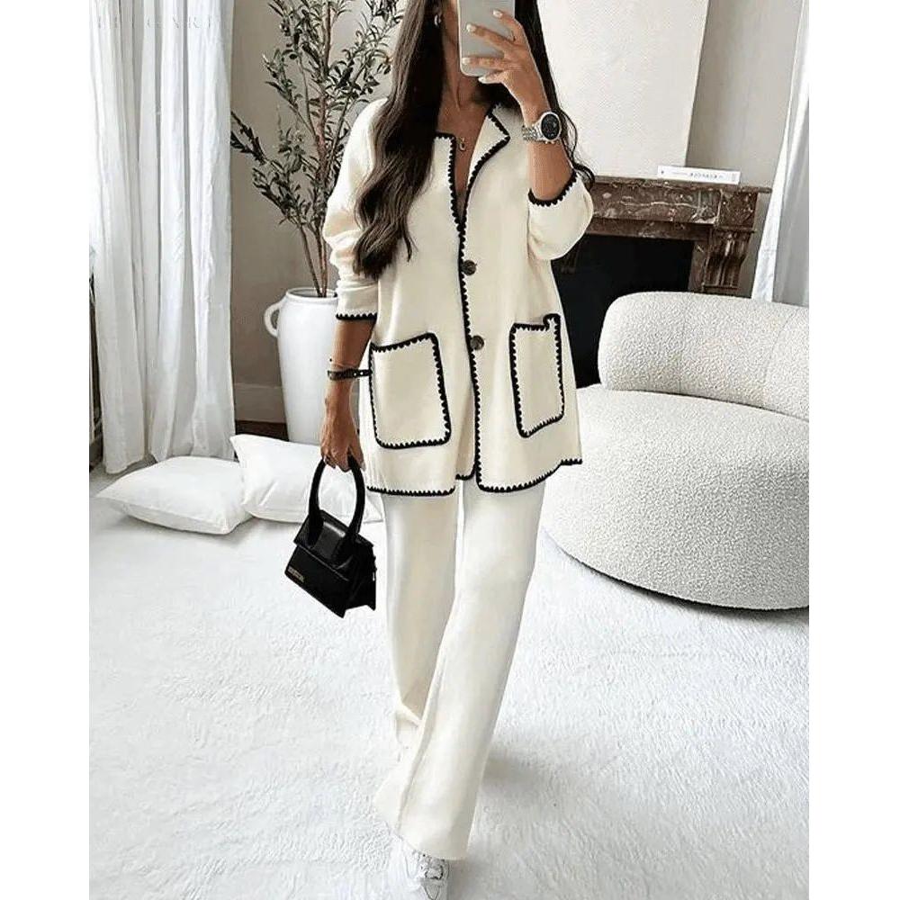 Tori - Stilvolles und bequemes zweiteiliges Set - Weiss / S - Damen-Set