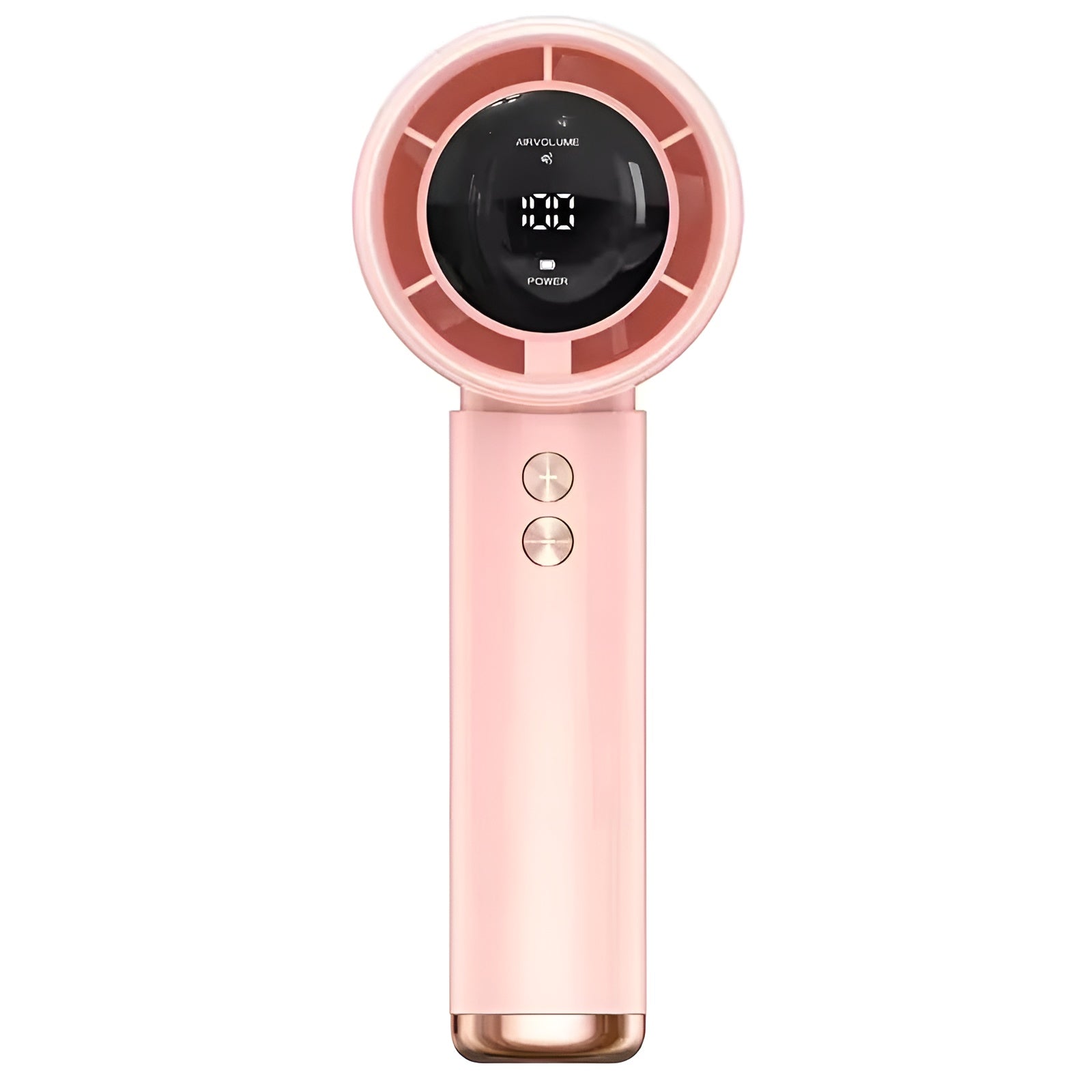 Tragbarer Mini-Turbo-Handventilator – Digitalanzeige USB-C-Aufladung und 100 Geschwindigkeitsstufen - Rosa