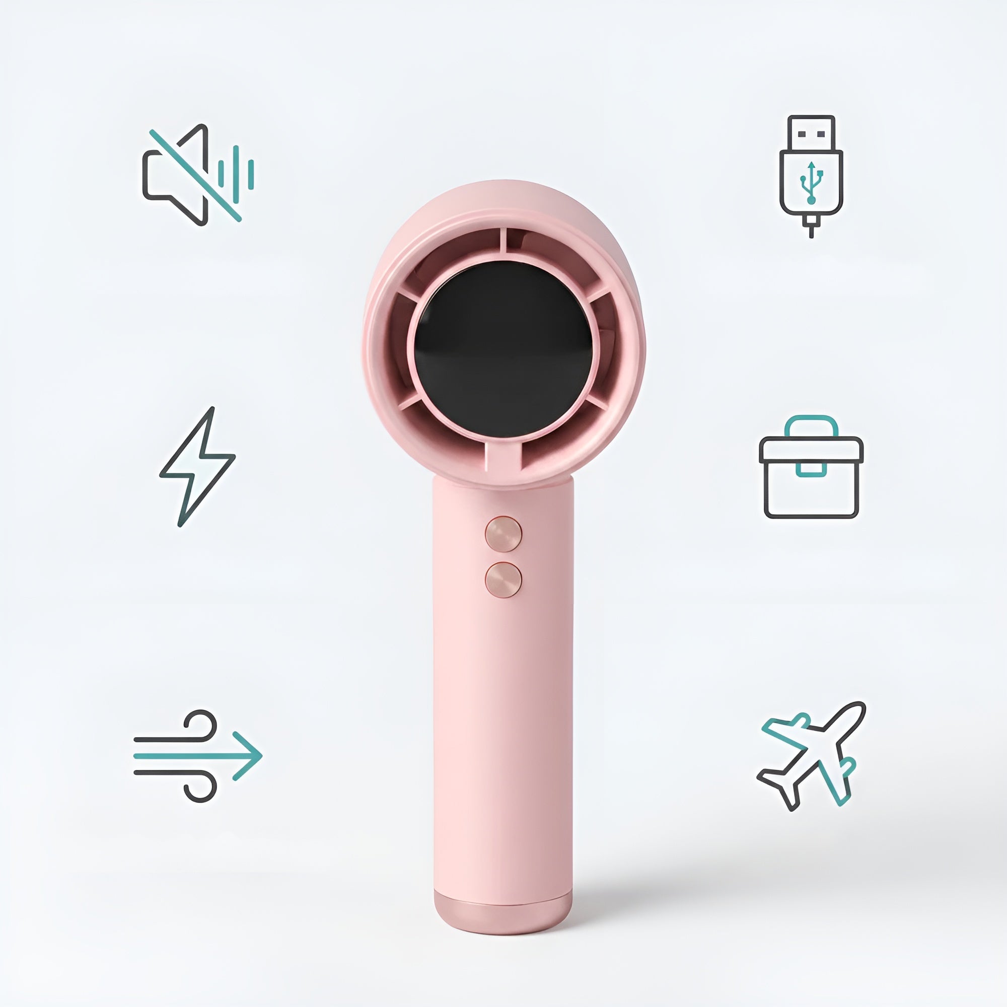 Tragbarer Mini-Turbo-Handventilator – Digitalanzeige USB-C-Aufladung und 100 Geschwindigkeitsstufen - Handventilator