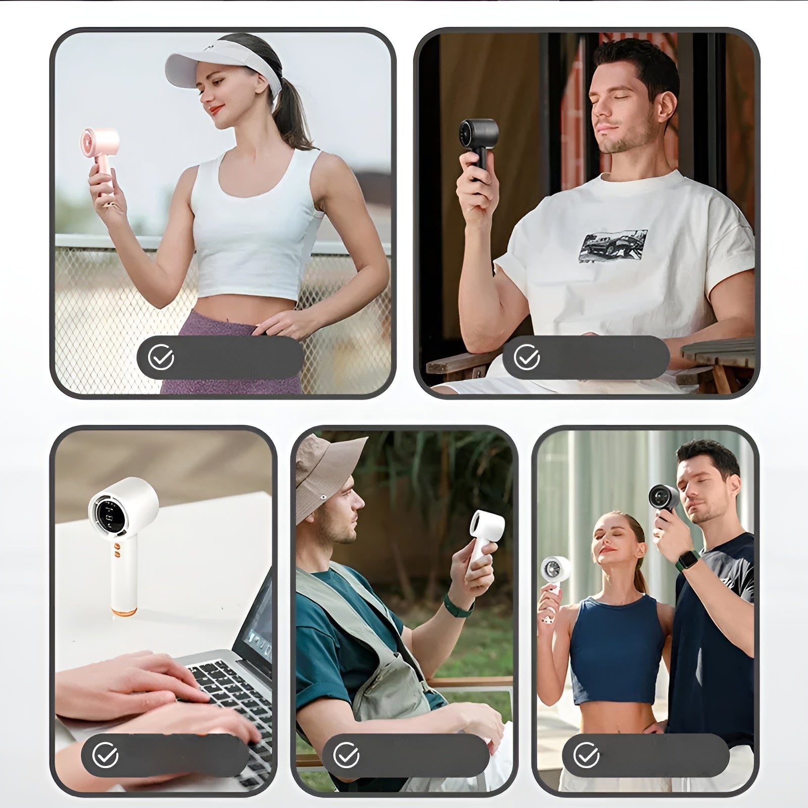 Tragbarer Mini-Turbo-Handventilator – Digitalanzeige USB-C-Aufladung und 100 Geschwindigkeitsstufen - Handventilator