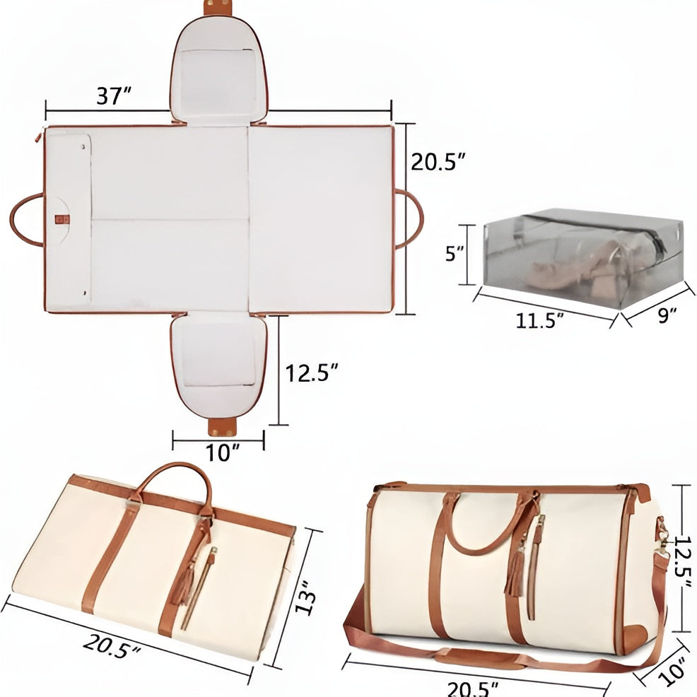 TravelHer Kleidersack faltbar – Reise-Kleidersack für Anzüge & Kleider - Handtasche