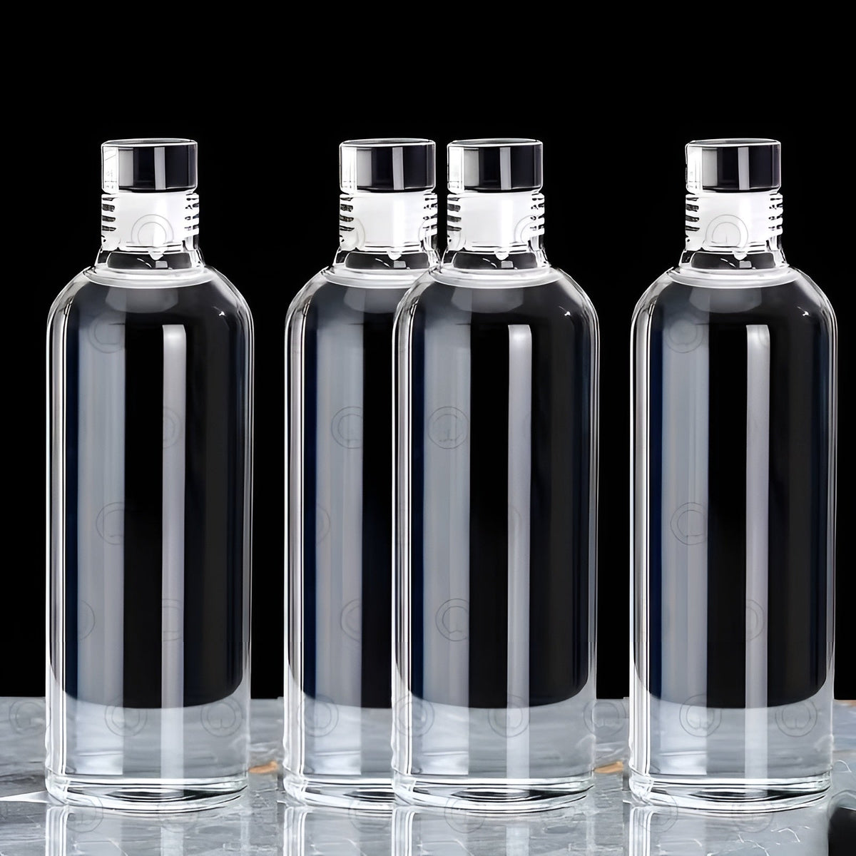 Trinkflasche Aus Borosilikatglas – Auslaufsicher Und Leicht | Ideal Für Kaffee Tee Und Unterwegs - 4 Stück - Wohnzubehör