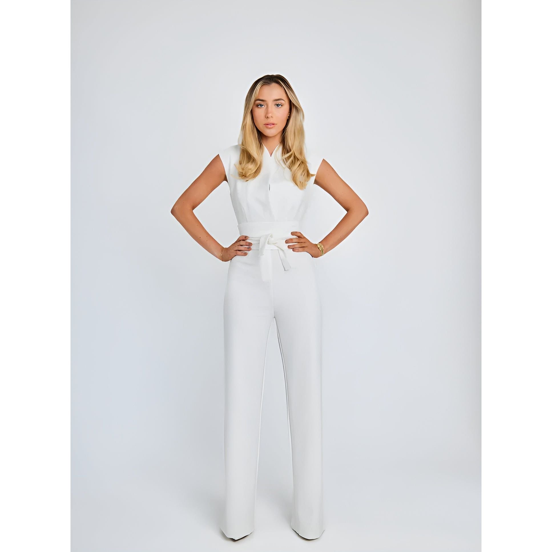 Elsie Jumpsuit - Bequemer und Eleganter ärmelloser Jumpsuit mit Verstellbarer Taille - Elegare