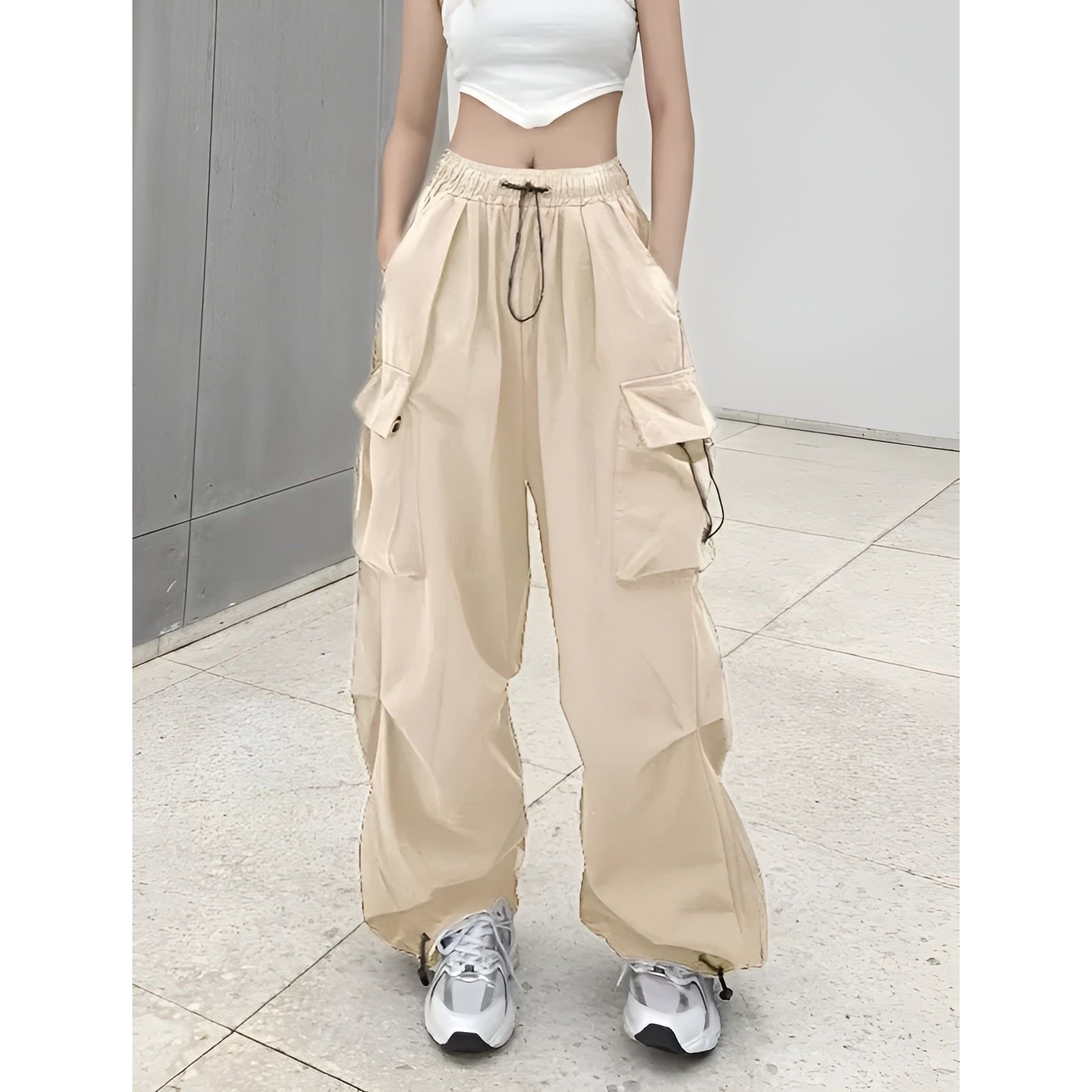 Hannah Cargo Pants - Atmungsaktive Cargo-Hose mit hoher Taille für Frauen - Elegare