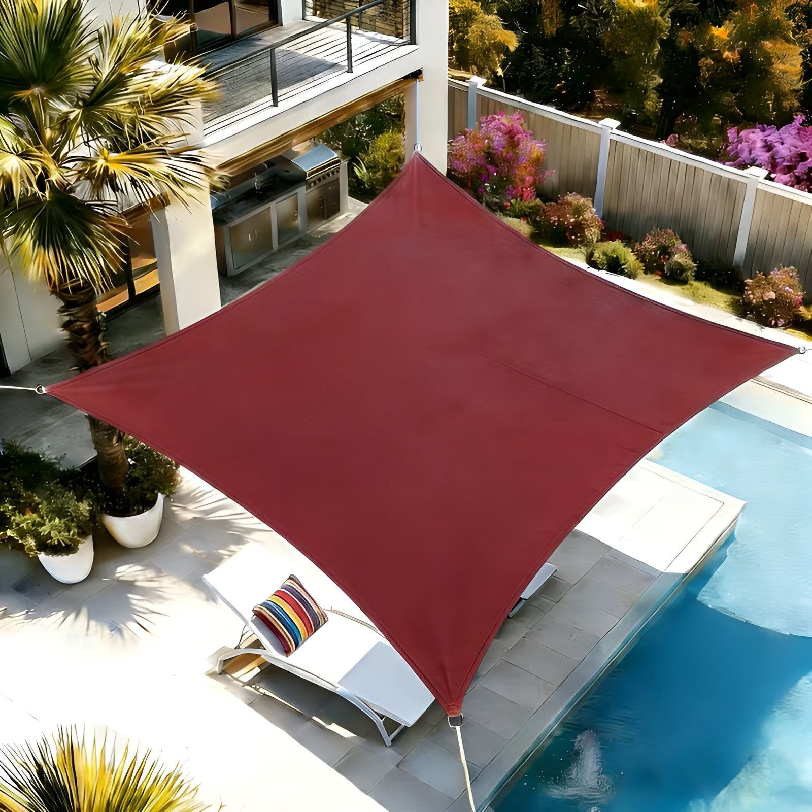 UV-beständiges Sonnensegel – Wasserdicht Windfest & Ideal für Terrasse Garten und Balkon - 2x2cm / Rostrot