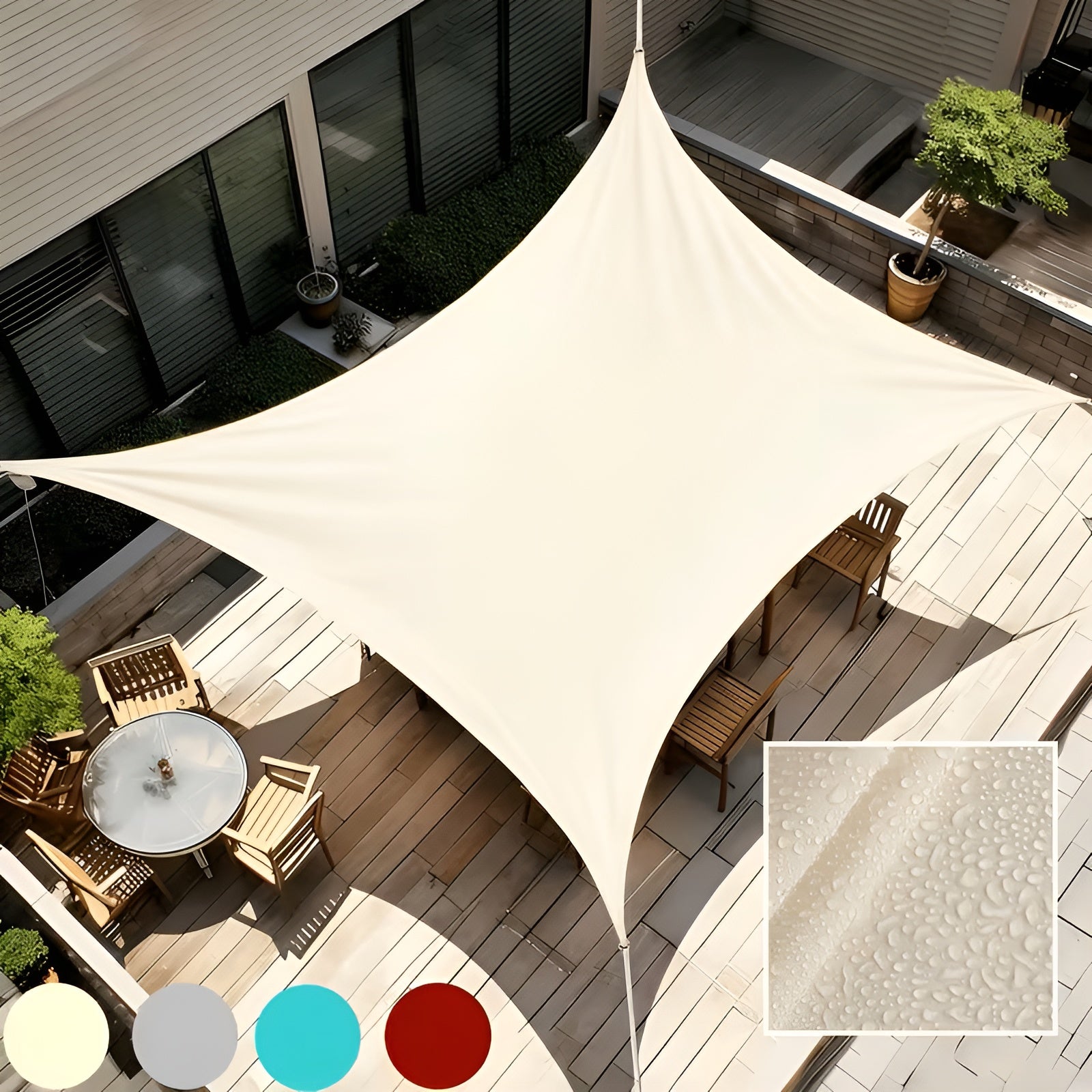 UV-beständiges Sonnensegel – Wasserdicht Windfest & Ideal für Terrasse Garten und Balkon - Sonnenschirm