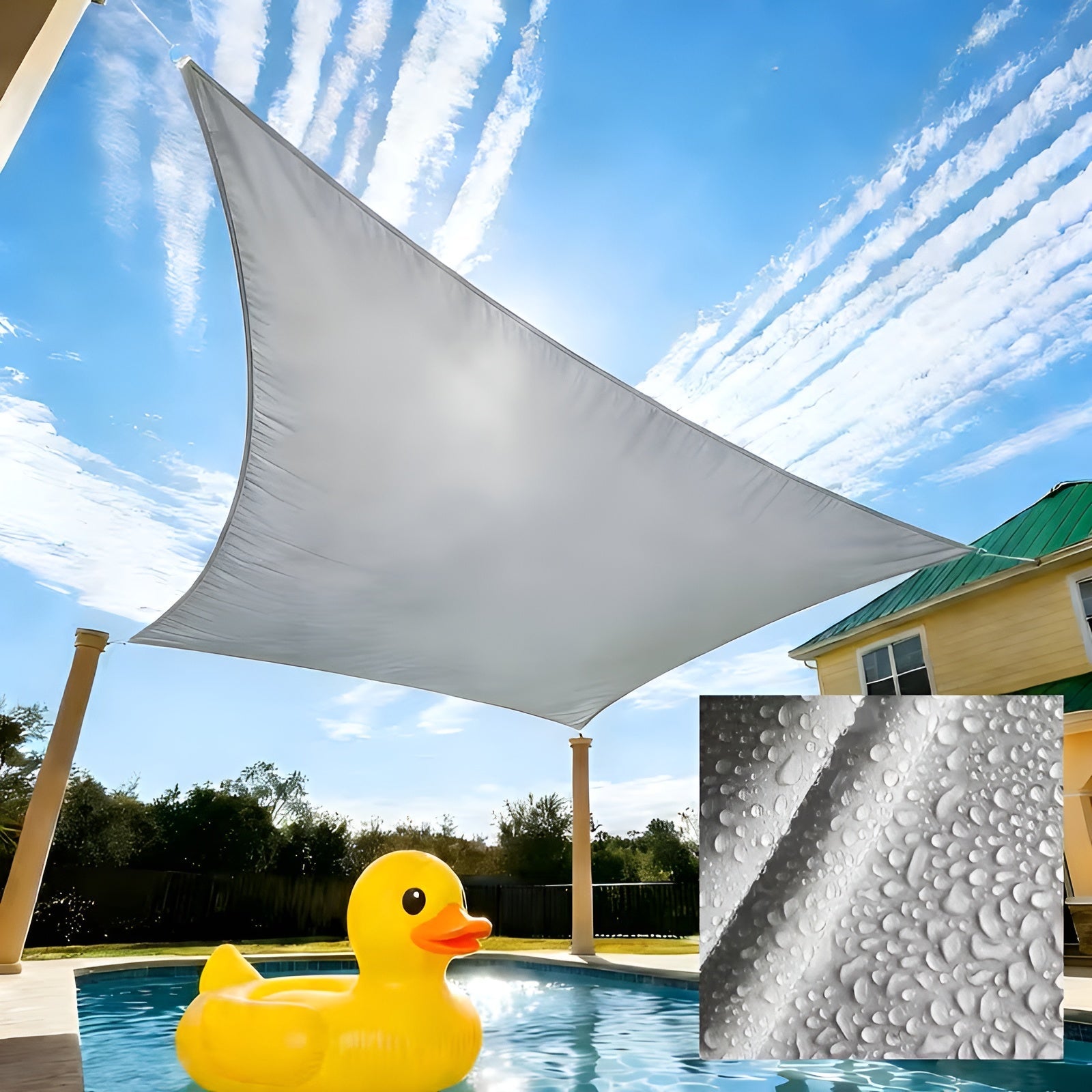 UV-beständiges Sonnensegel – Wasserdicht Windfest & Ideal für Terrasse Garten und Balkon - 2x2cm / Hellgrau