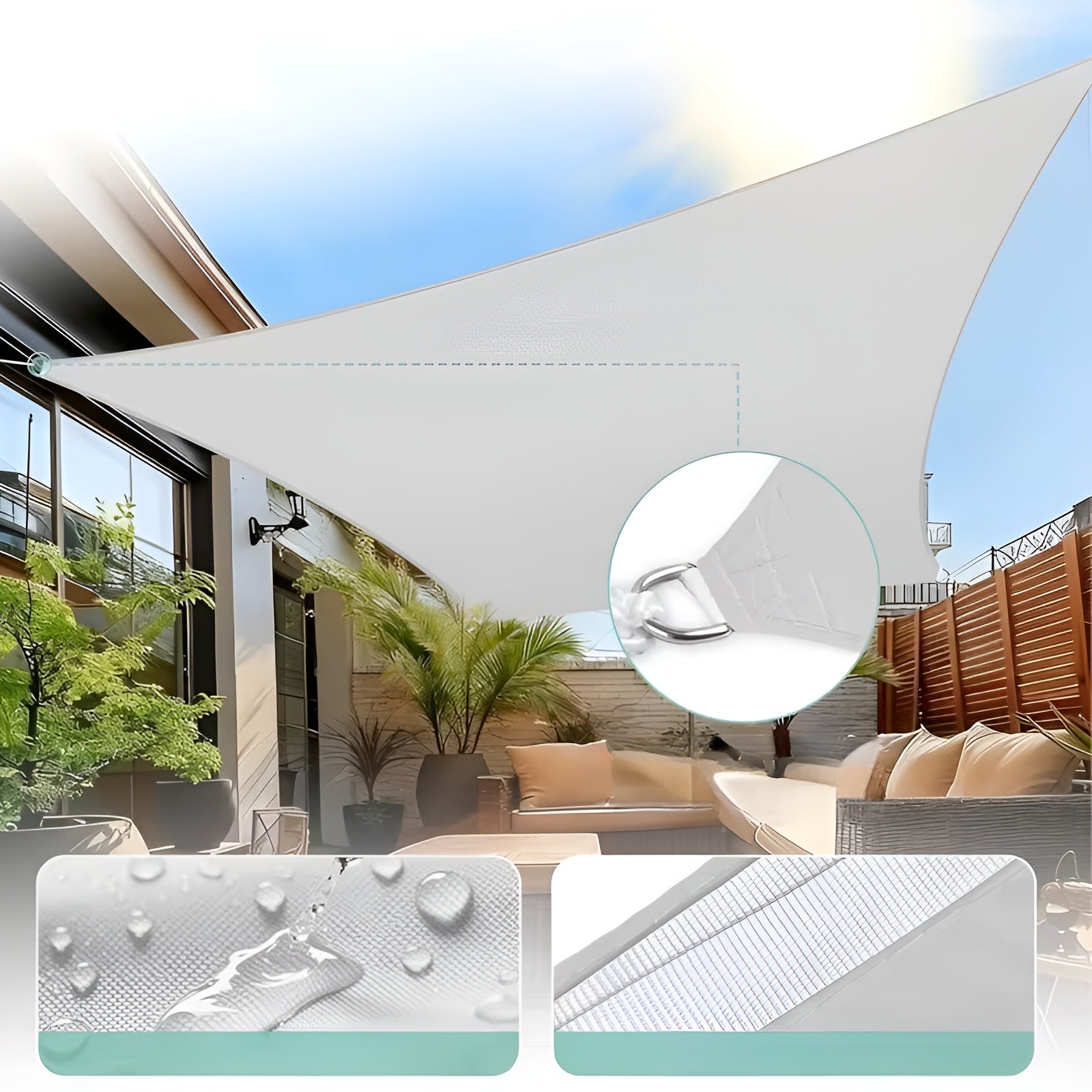 UV-beständiges Sonnensegel – Wasserdicht Windfest & Ideal für Terrasse Garten und Balkon - Sonnenschirm