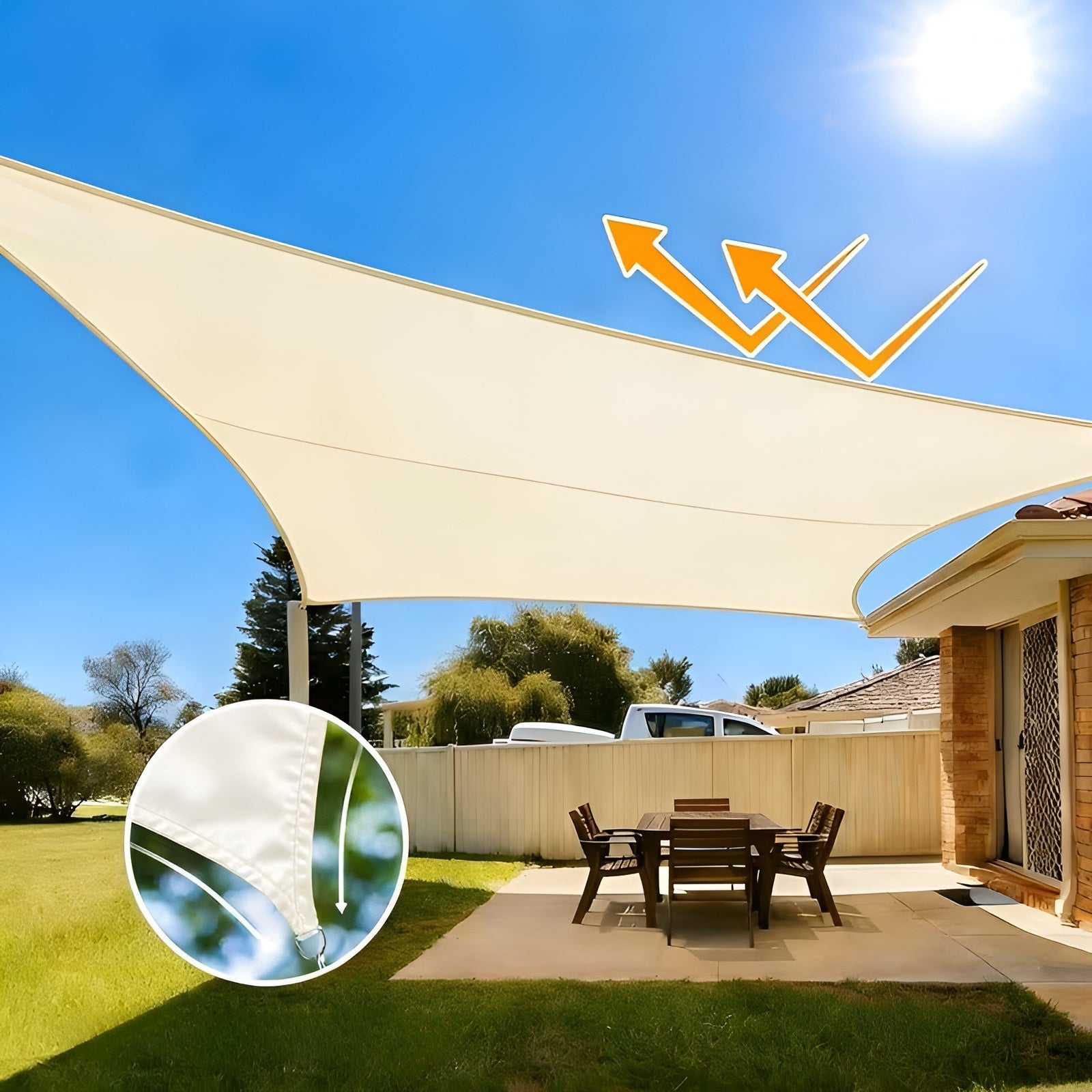 UV-beständiges Sonnensegel – Wasserdicht Windfest & Ideal für Terrasse Garten und Balkon - Sonnenschirm