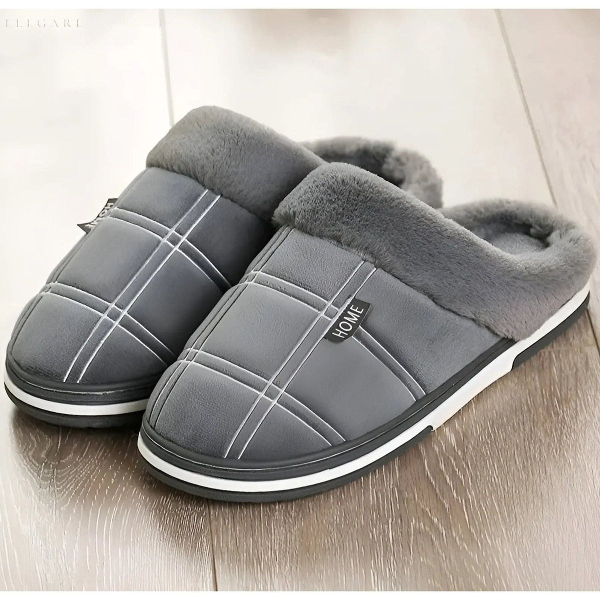 VelvetEase Slippers - Bequeme Hausschuhe aus Leinen für Herren - Grau / 42-43 - Damenschuhe