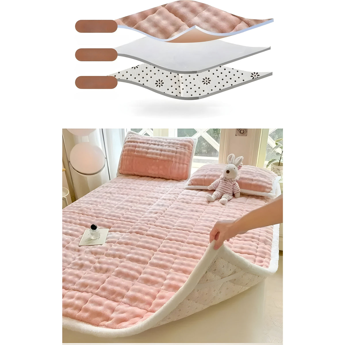 VelvetRest Bettwäscheset - Warmer Winter-Milch-Samt Anti-Rutsch-Matratzenbezug - Bettwäsche-Set