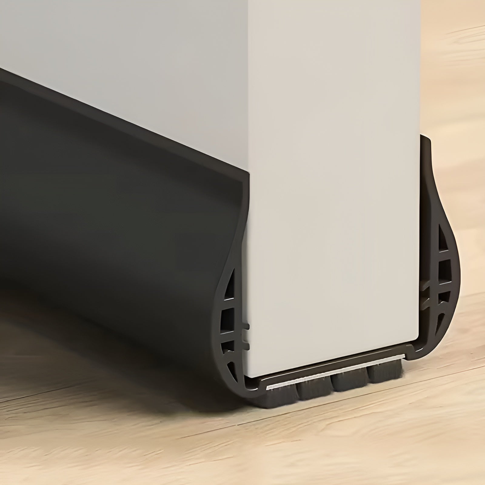 Verstellbarer Türzugstopper – Wirksame PVC Dichtungsleiste für Schlafzimmer- und Innentüren - Schwarz / 2 Stück