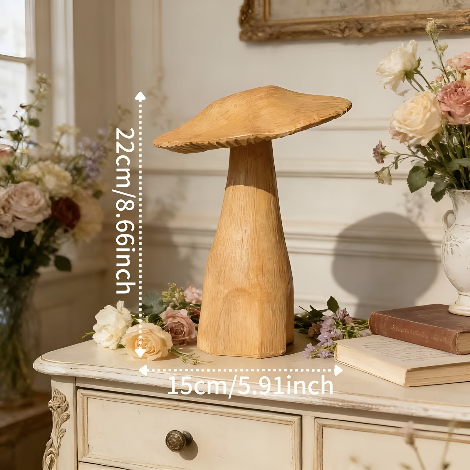 Vintage Pilz Dekofigur – Rustikale Tischdekoration | Perfekt für Café Landhausstil und als Geschenk zu Ostern