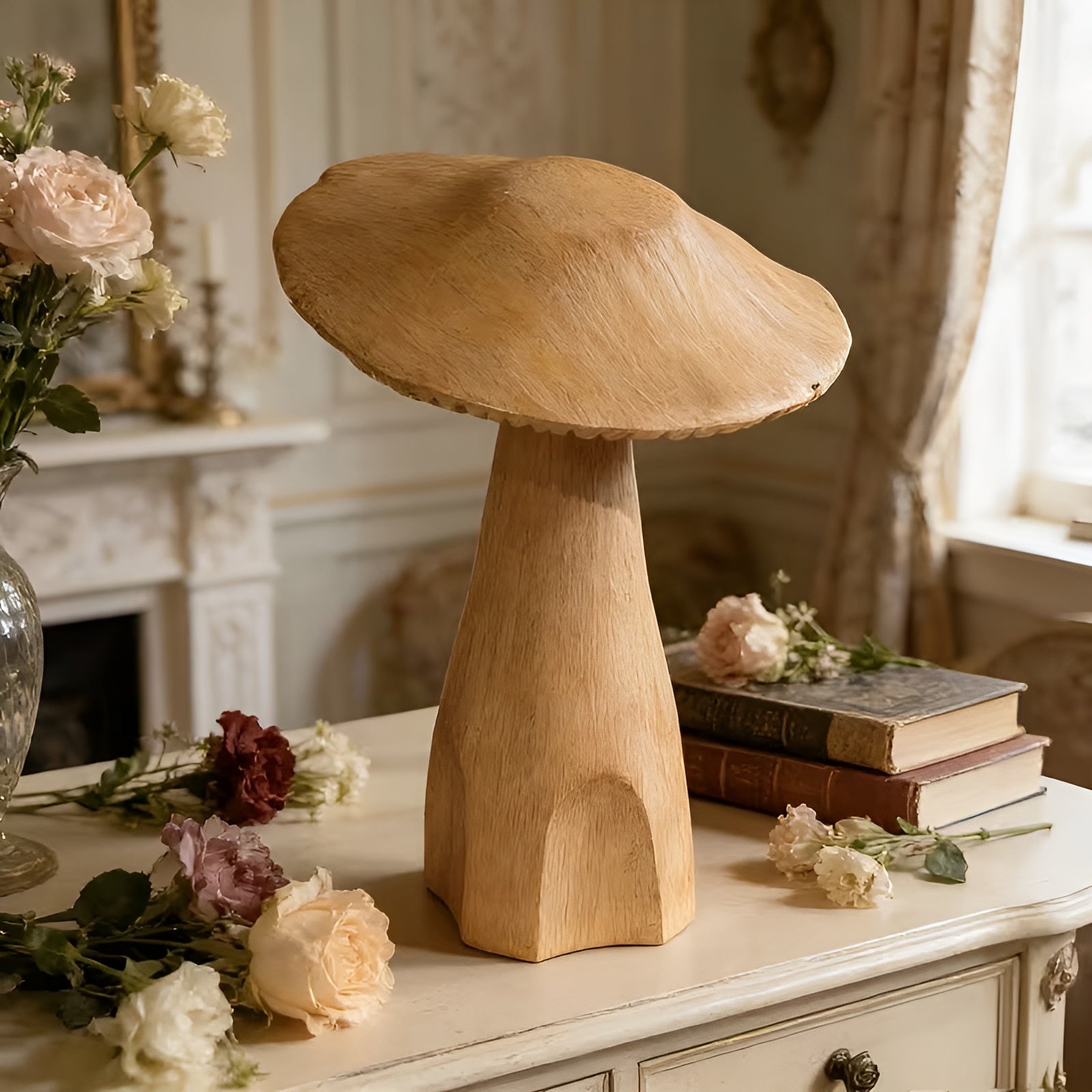 Vintage Pilz Dekofigur – Rustikale Tischdekoration | Perfekt für Café Landhausstil und als Geschenk zu Ostern