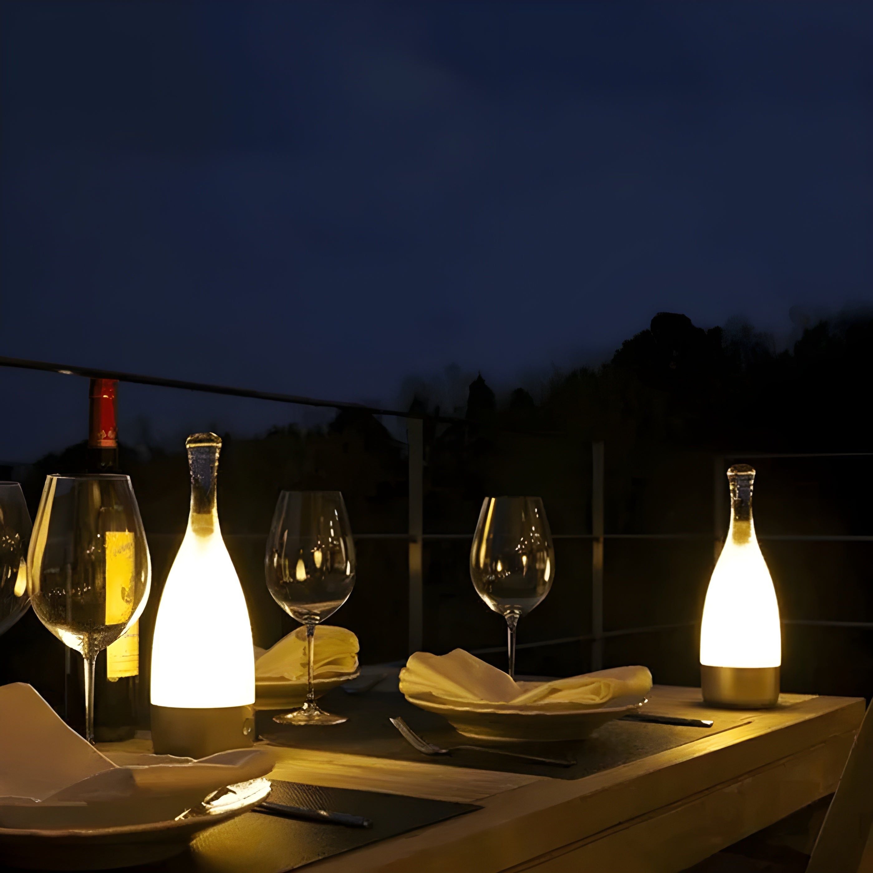 WineGlow Lamp - Wiederaufladbare Restaurant-Weinflaschen-Nachtlampe