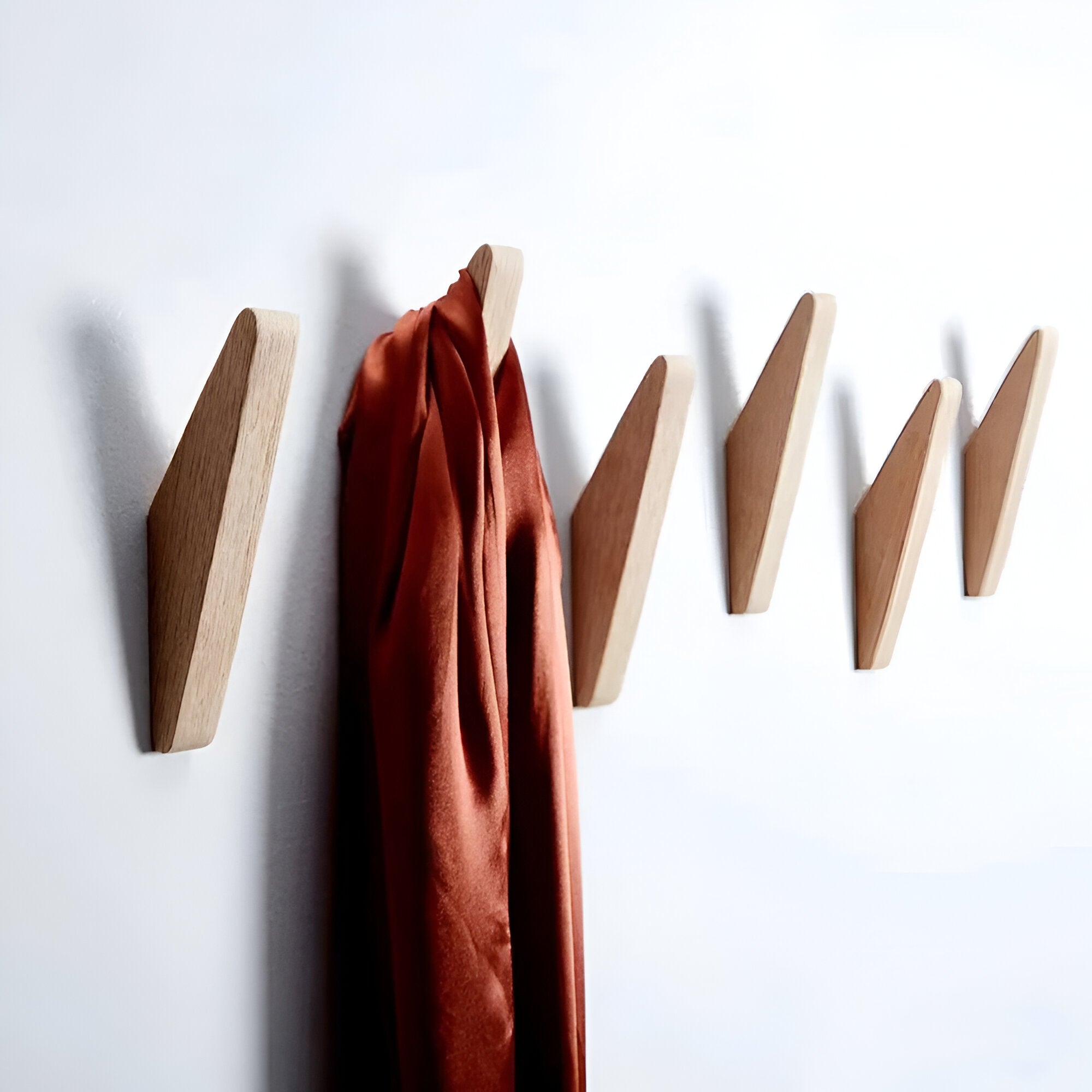 Wandhaken aus Holz – Natürliches Design für Jacken Handtücher & Accessoires - Eiche / 2 Stück - Wandhaken