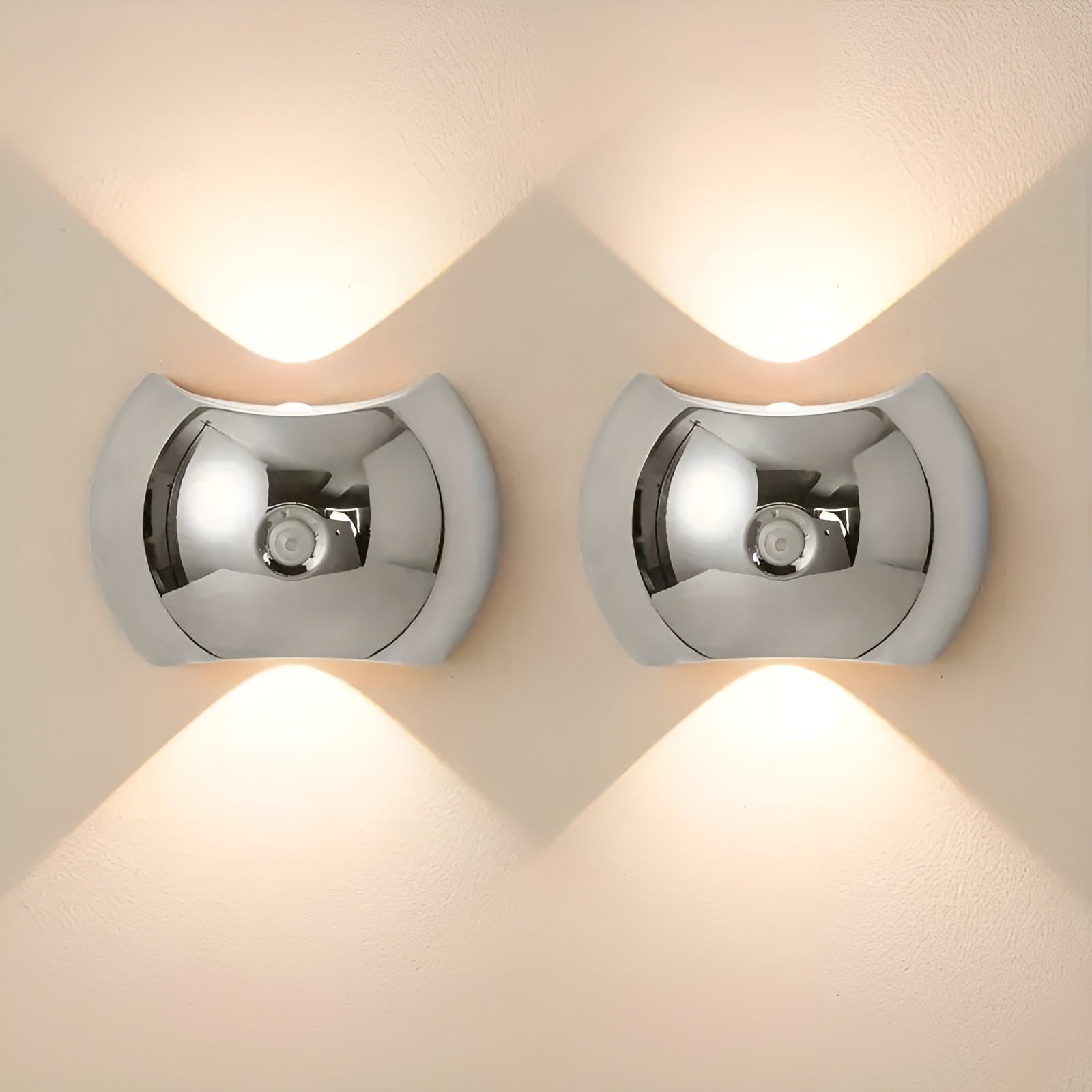 Wandleuchte mit Bewegungssensor – Duales LED-Licht Oben & Unten | Magnetisch & Tragbar - 2 / Chrom - Wandlampe