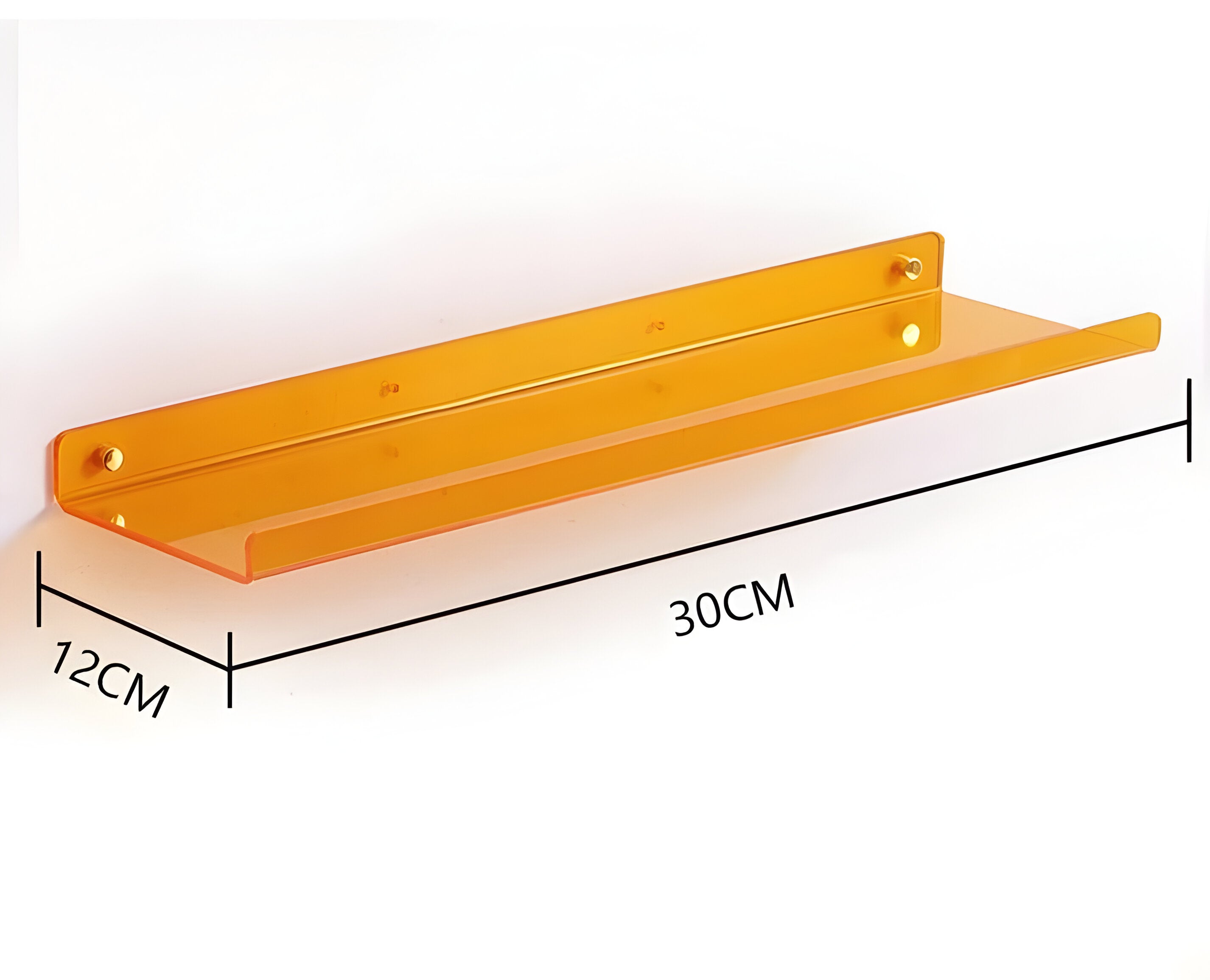 Wandregal aus Acryl – Modernes Schweberegal zur Dekoration & Aufbewahrung - Orange / Klein - Wandregal