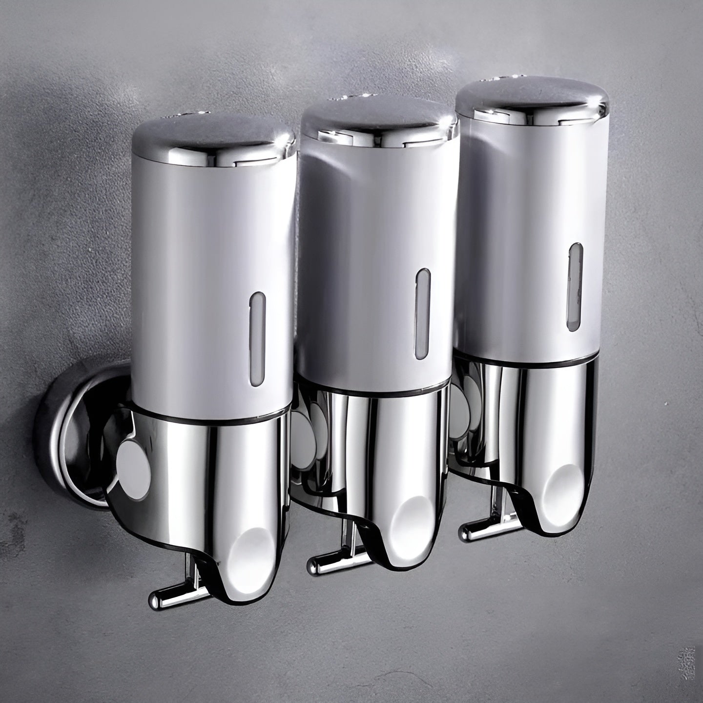 Wandseifenspender – Elegantes Design für ein Badezimmer - 3 Stück / Silber - Seifenspender