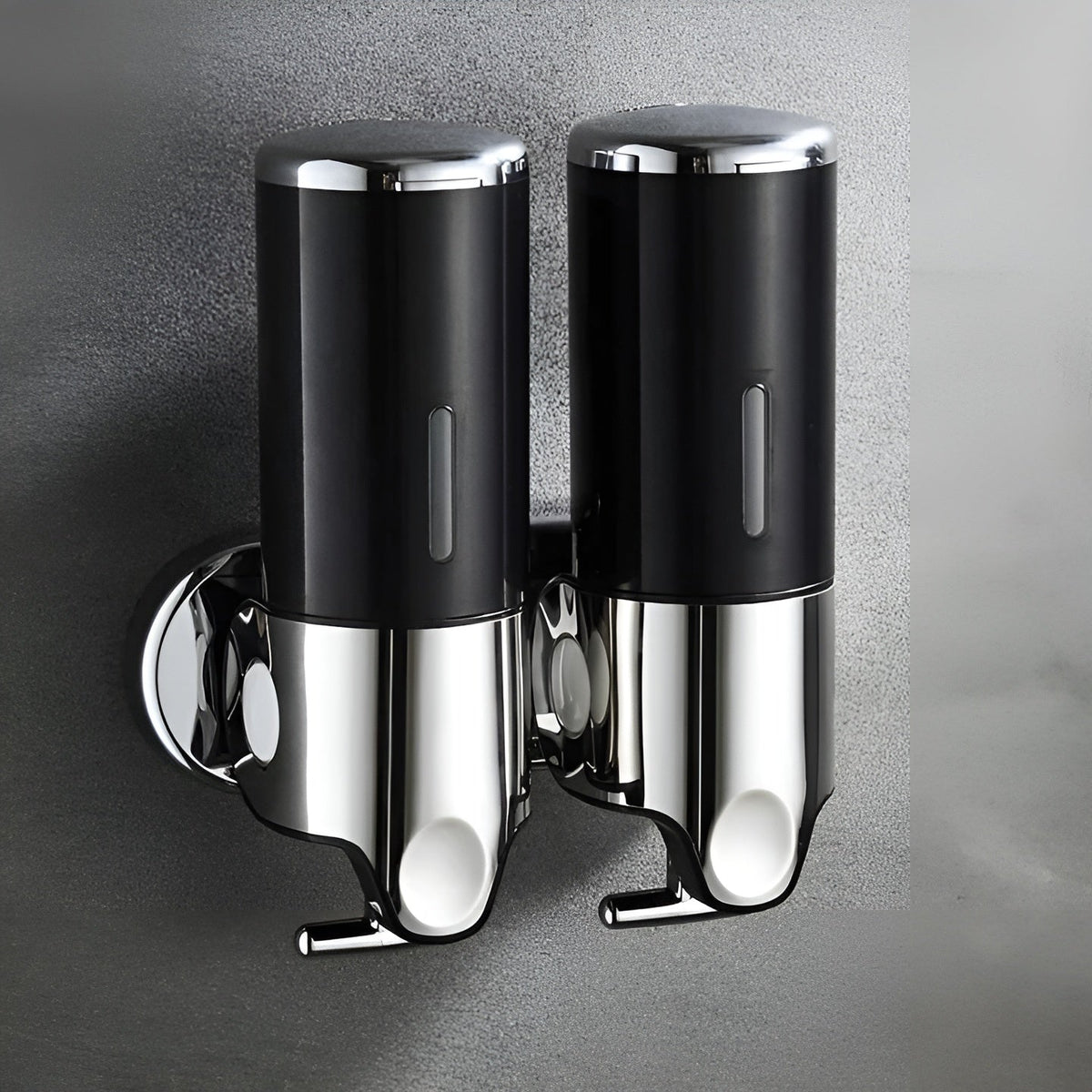 Wandseifenspender mit Marmor-Optik – 500 ml zur Wandmontage - 2 Stück / Schwarz - Seifenspender