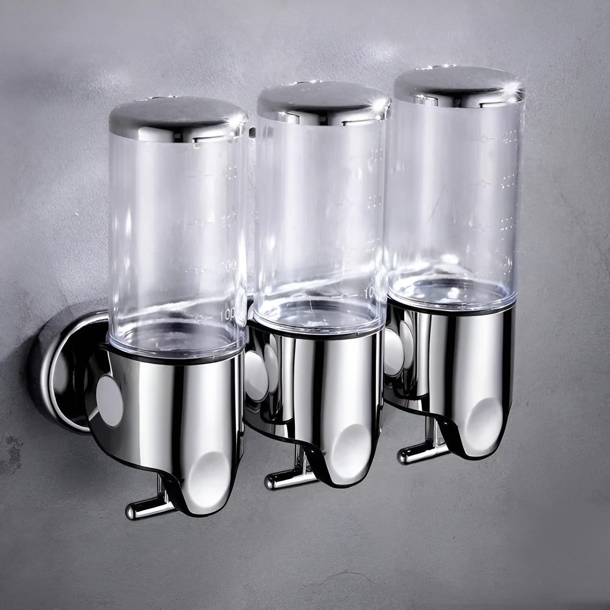 Wandseifenspender mit Marmor-Optik – 500 ml zur Wandmontage - 3 Stück / Transparent - Seifenspender