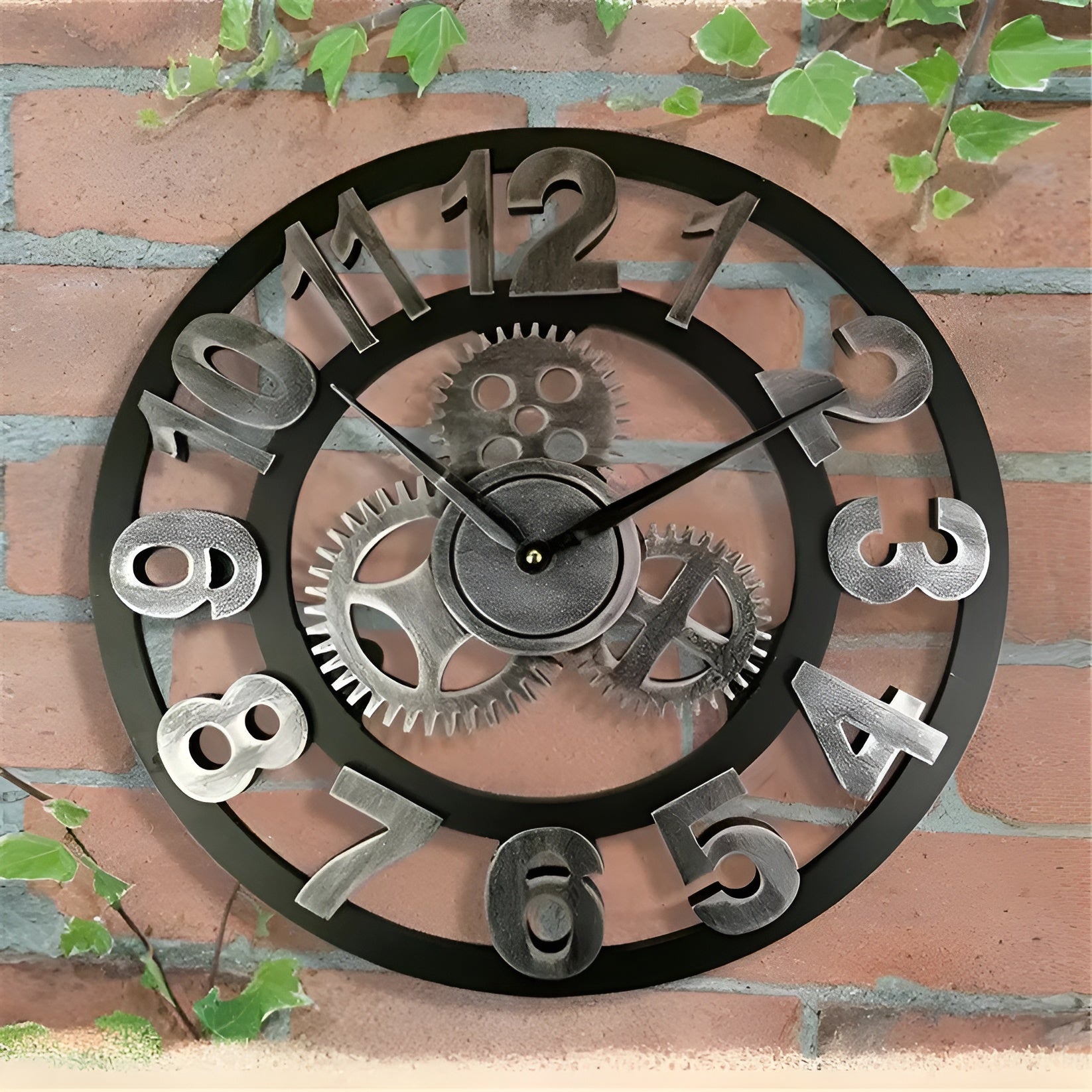 Wanduhr im Zahnrad-Design – Industrieller Look für stilvolle Wanddeko - Wanduhr