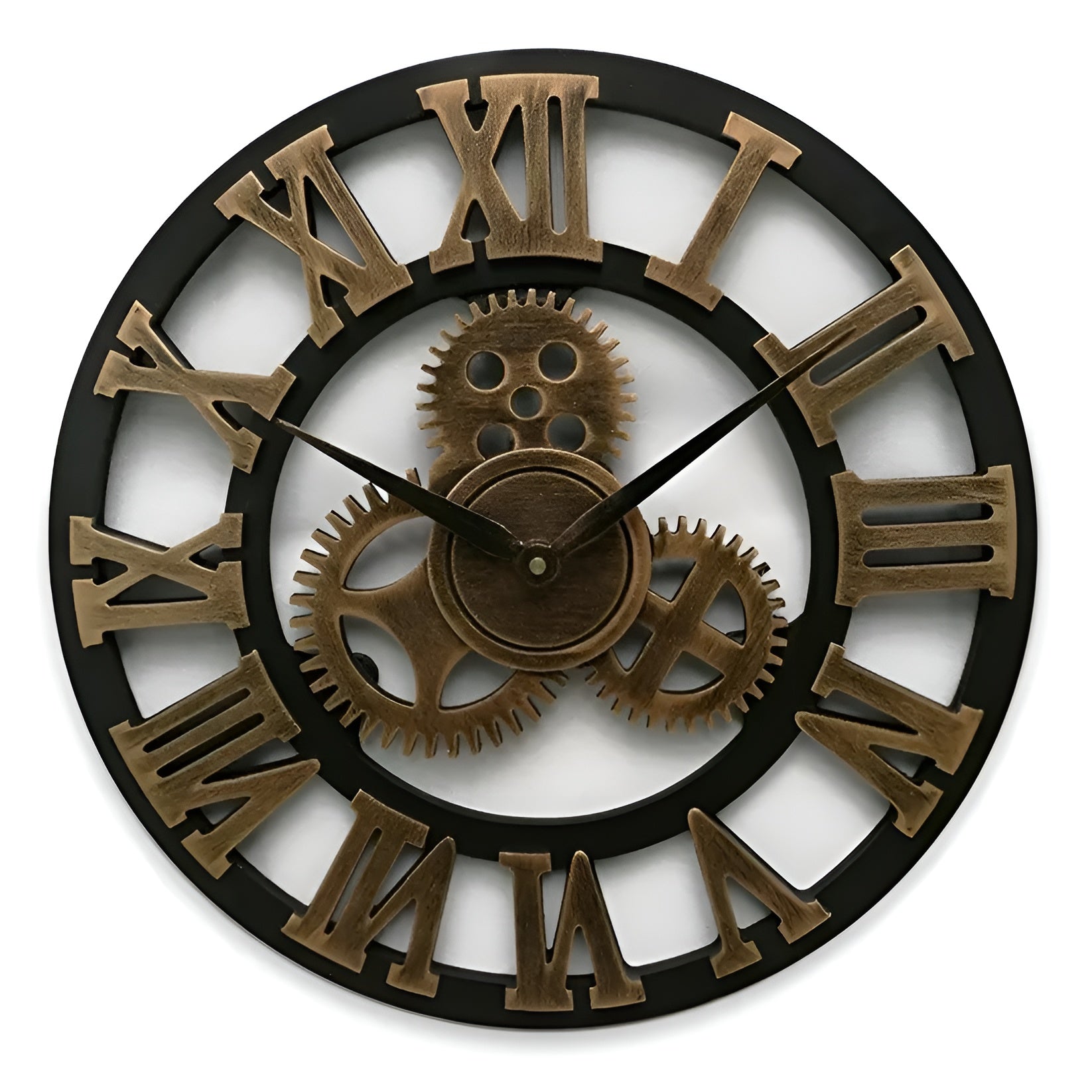 Wanduhr im Zahnrad-Design – Industrieller Look für stilvolle Wanddeko - 30cm / C - Wanduhr