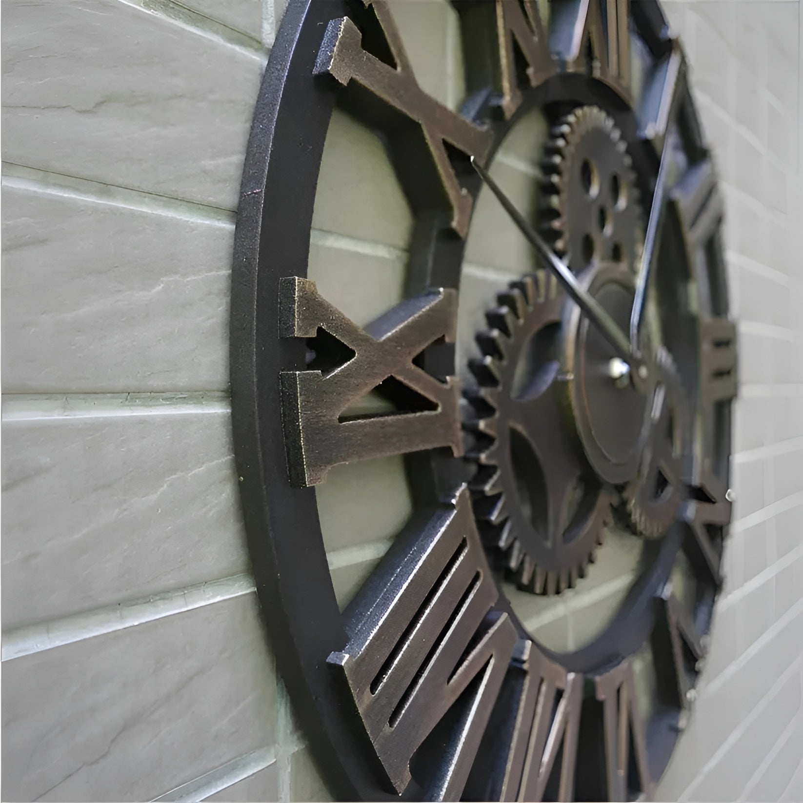 Wanduhr im Zahnrad-Design – Industrieller Look für stilvolle Wanddeko - Wanduhr