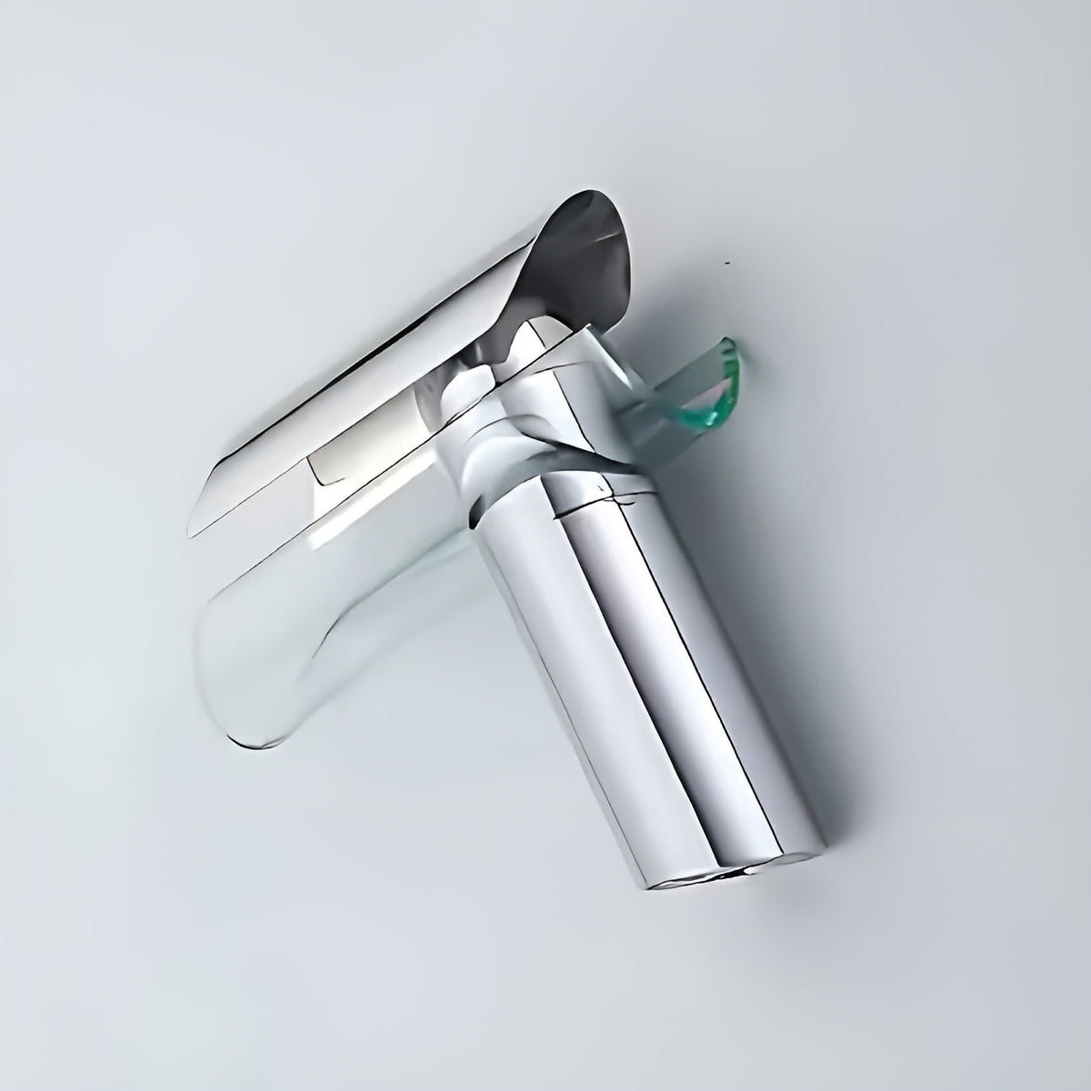 Waschbeckenarmatur mit Wasserfall – Kalt- und Warmwasser | Modernes Glasdesign für Bad und Gäste-WC - Wohnzubehör