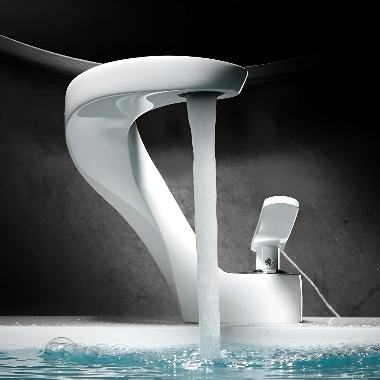 Waschbeckenarmatur mit Wasserfall – Modern und Elegant | Chrom Messing Mischbatterie für Bad Warm- und Kaltwasser