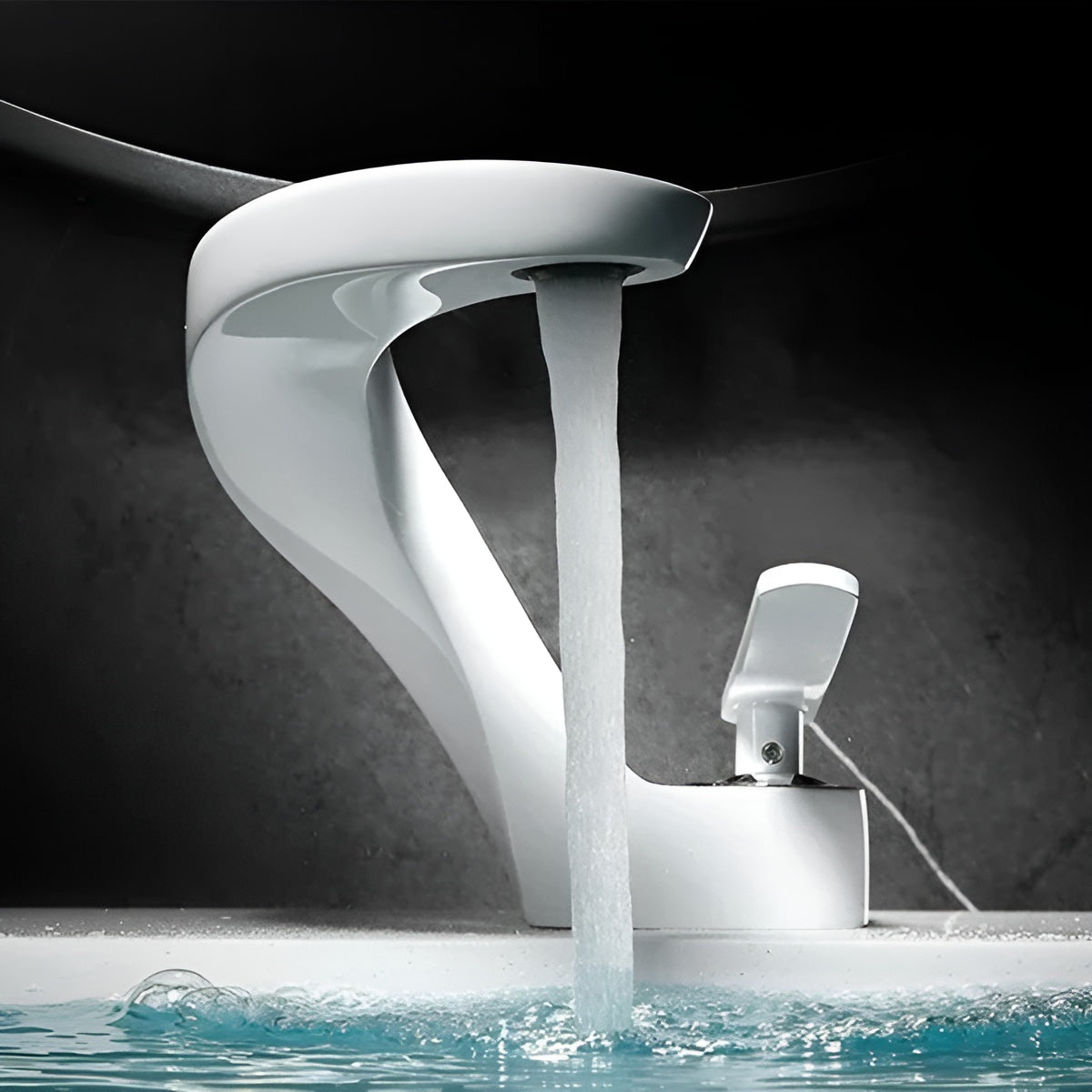 Waschbeckenarmatur mit Wasserfall – Modern und Elegant | Chrom Messing Mischbatterie für Bad Warm- und Kaltwasser