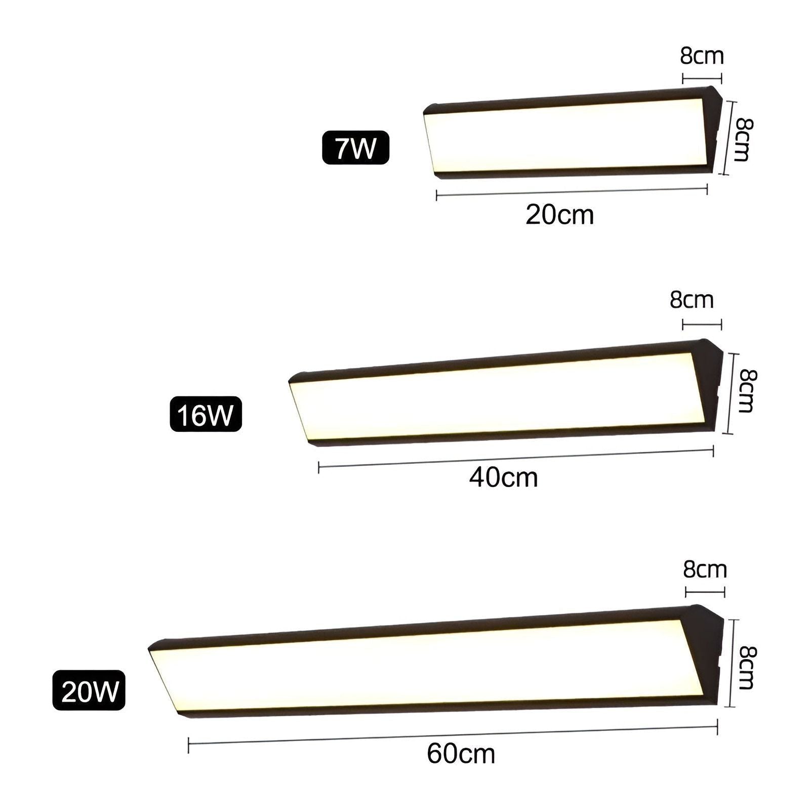 Applique LED impermeabile – Striscia luminosa moderna per giardino e terrazza - Applique
